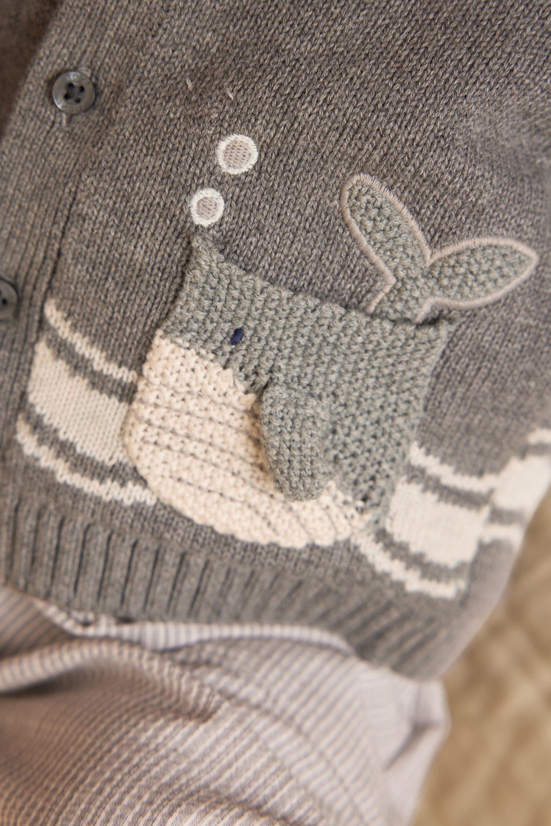 Grey Whale Baby Cardigan (0mths-2yrs)