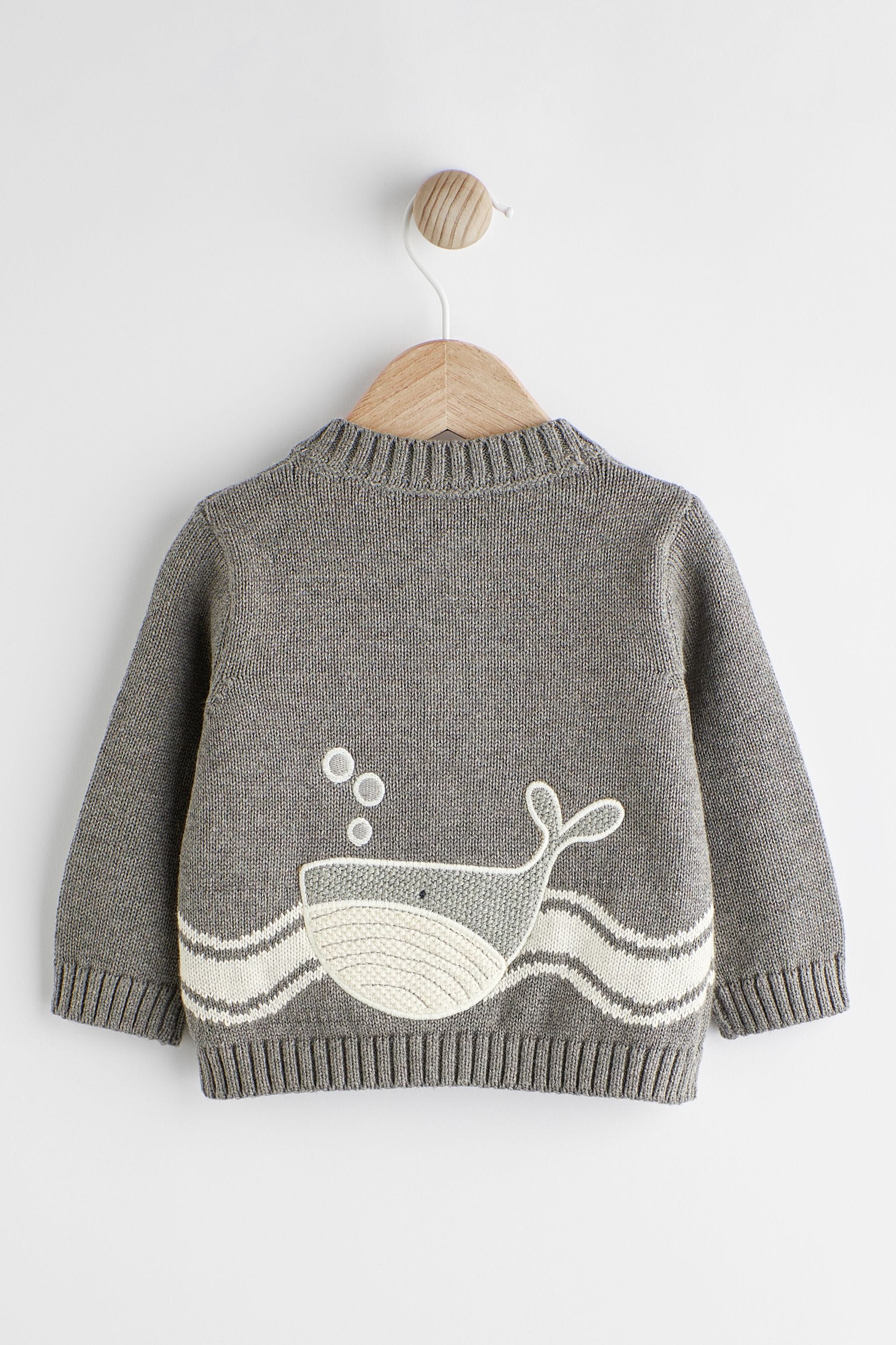 Grey Whale Baby Cardigan (0mths-2yrs)