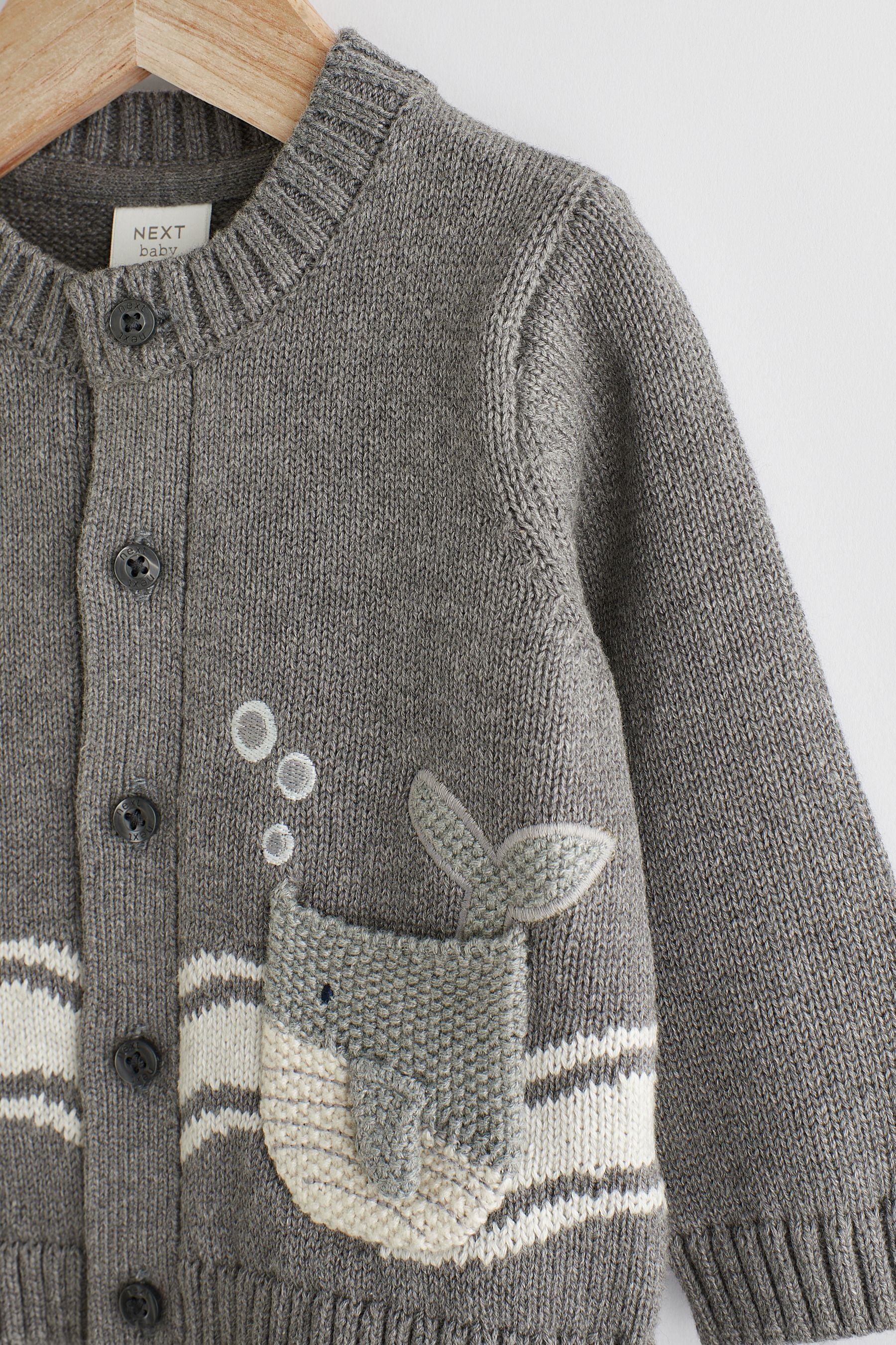 Grey Whale Baby Cardigan (0mths-2yrs)