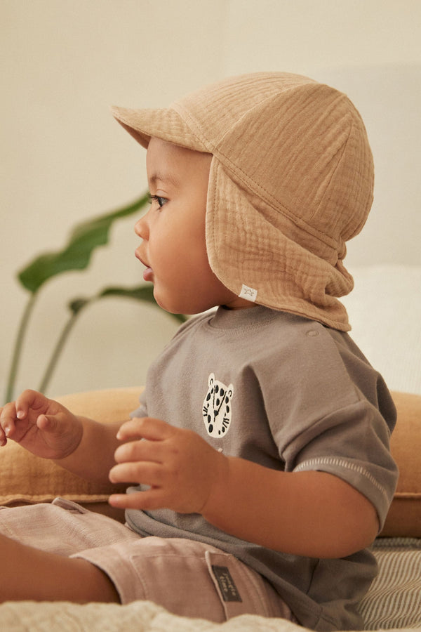 Tan Brown Crinkle Baby Legionaire Hat