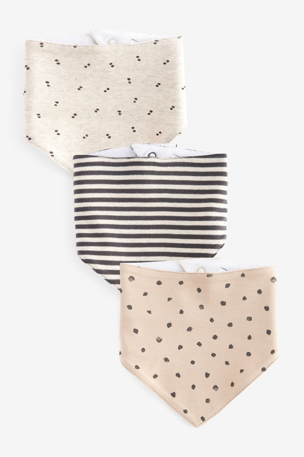 Black/White 100% Cotton Dribble Baby Bibs 3 Pack