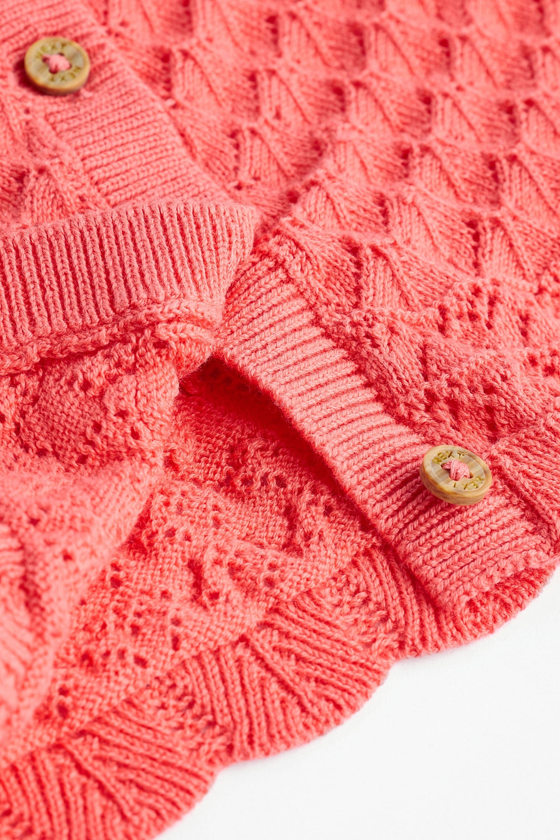 Red Baby Pointelle Knitted Cardigan (0mths-2yrs)