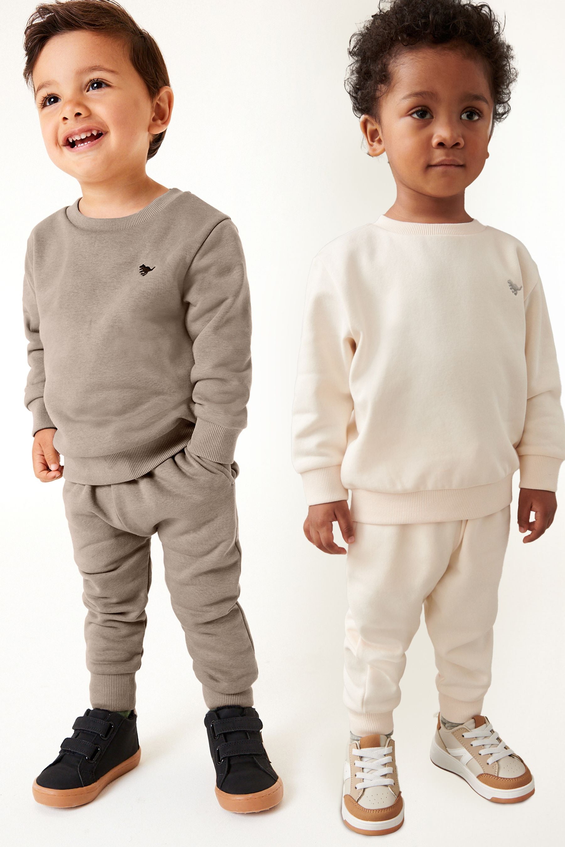 Stone/Cream 2 Pack Sweatshirt and Jogger Set (3mths-7yrs)