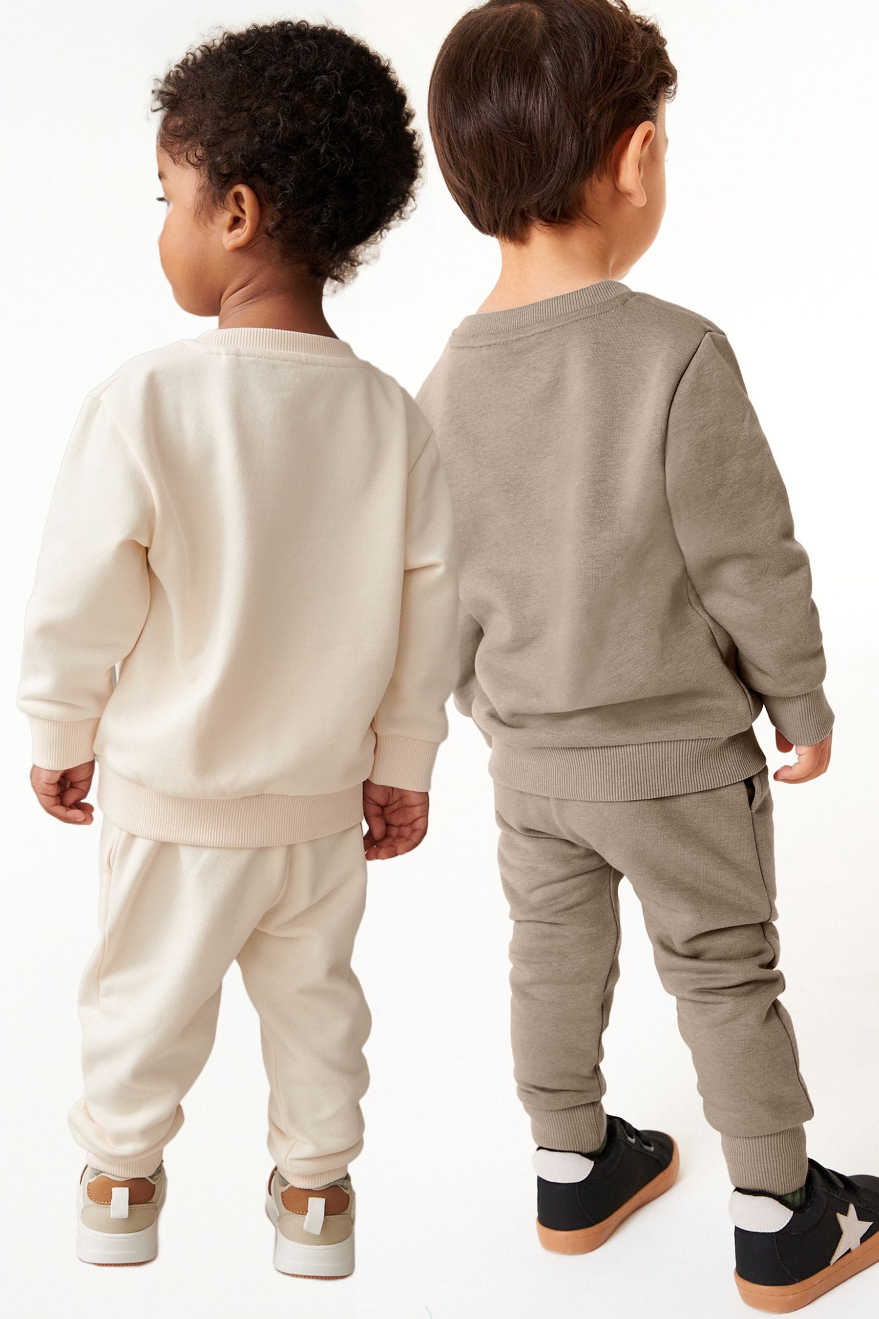 Stone/Cream 2 Pack Sweatshirt and Jogger Set (3mths-7yrs)