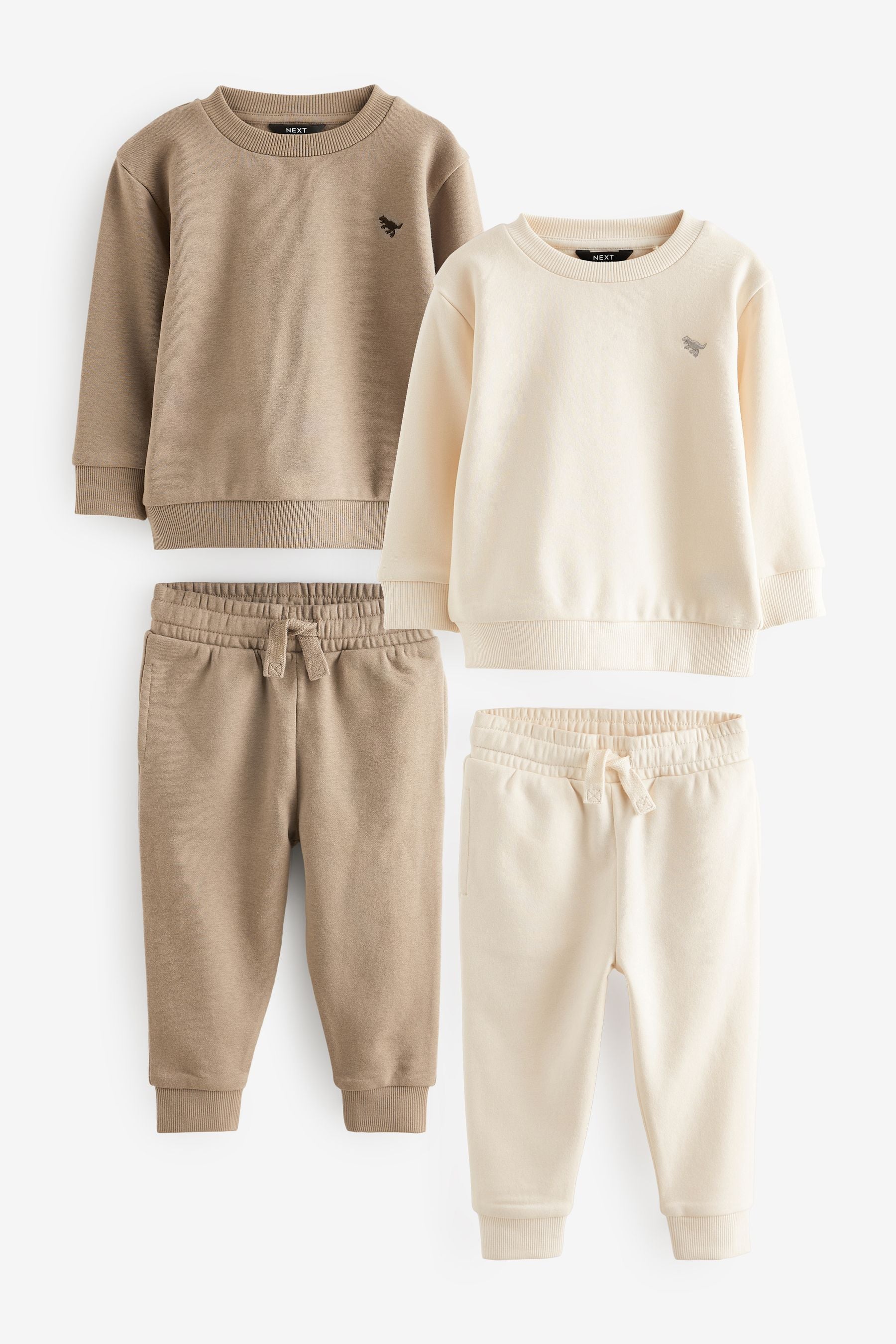 Stone/Cream 2 Pack Sweatshirt and Jogger Set (3mths-7yrs)