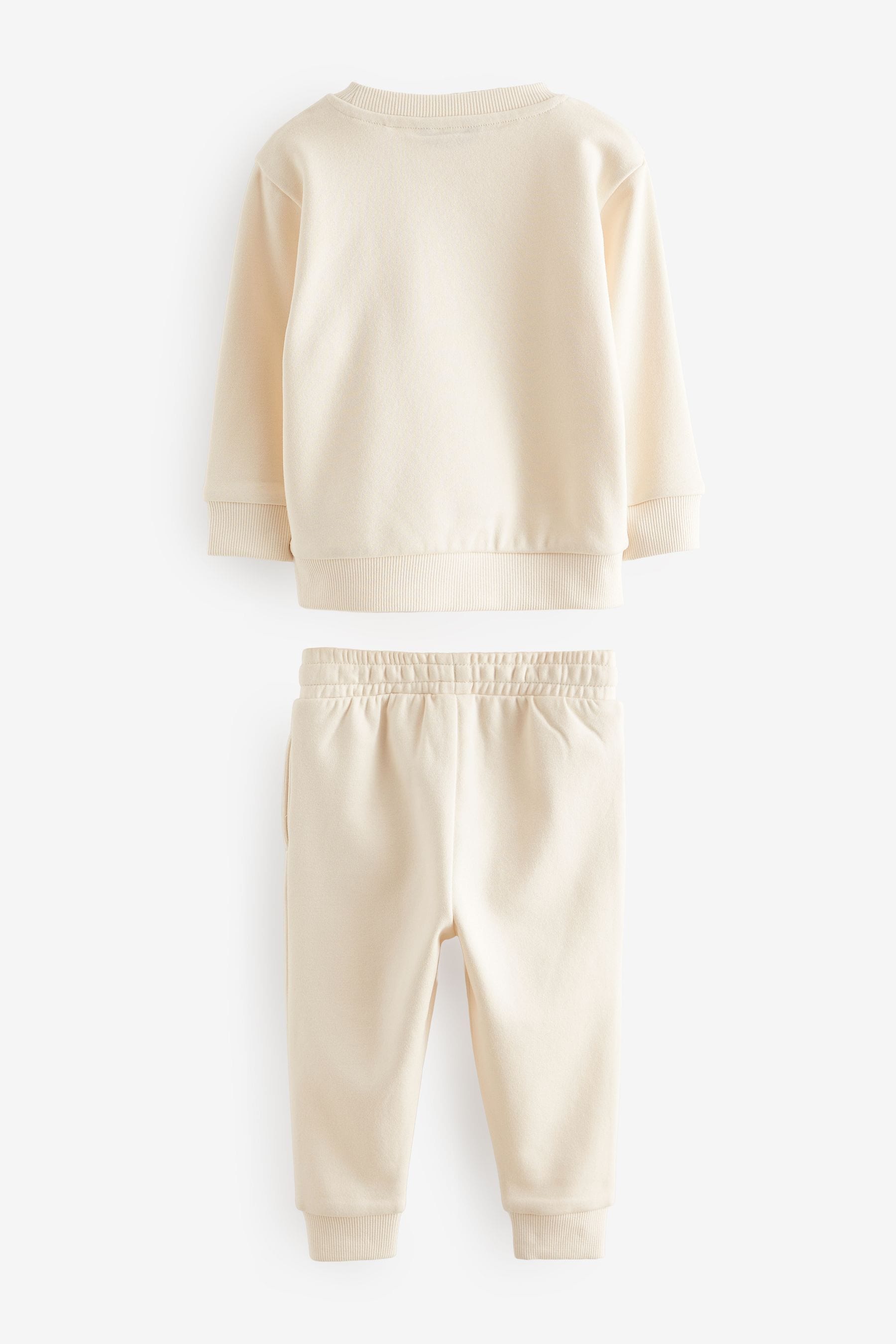 Stone/Cream 2 Pack Sweatshirt and Jogger Set (3mths-7yrs)