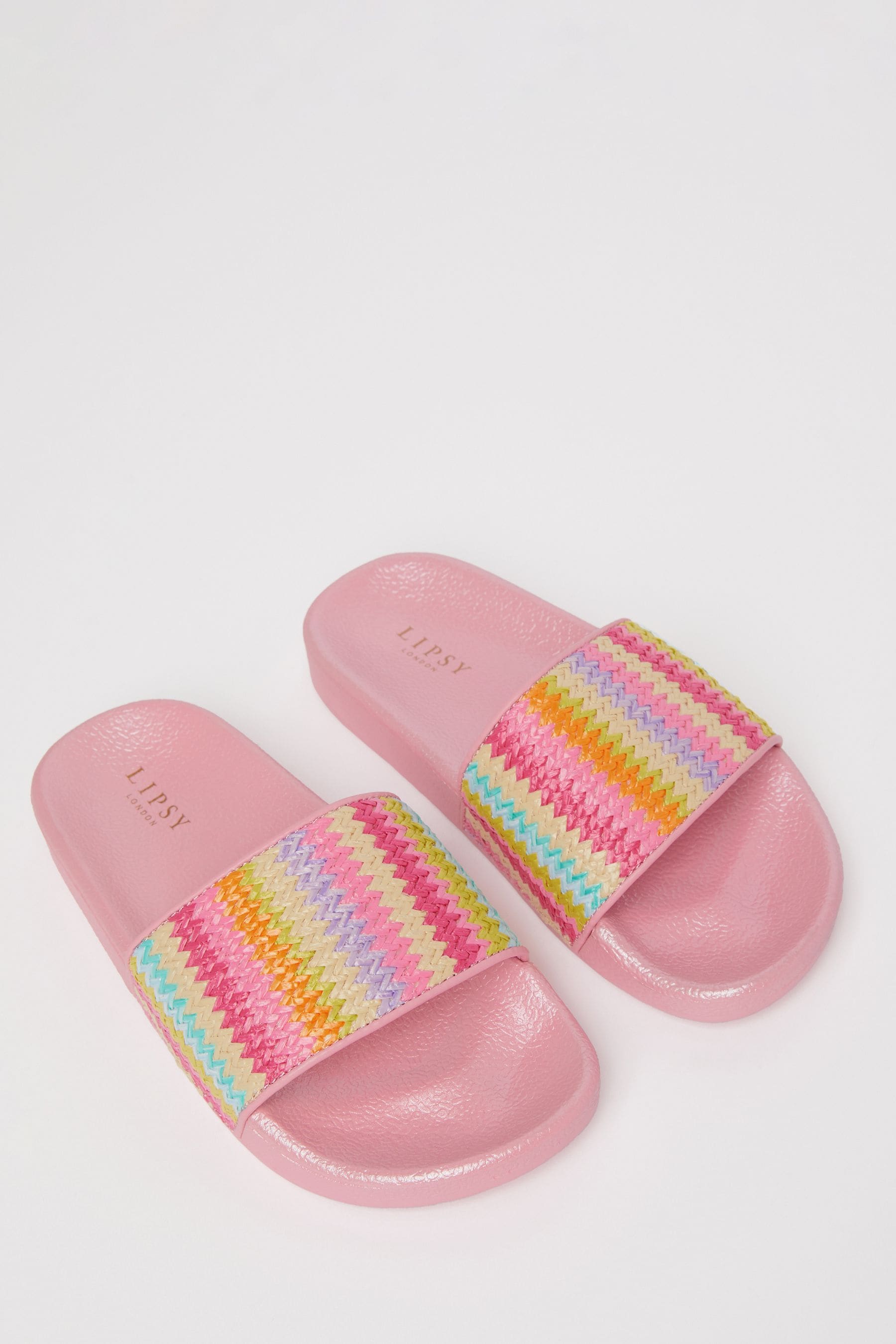 Rainbow Nude Pink Lipsy Slip On Pool Sliders