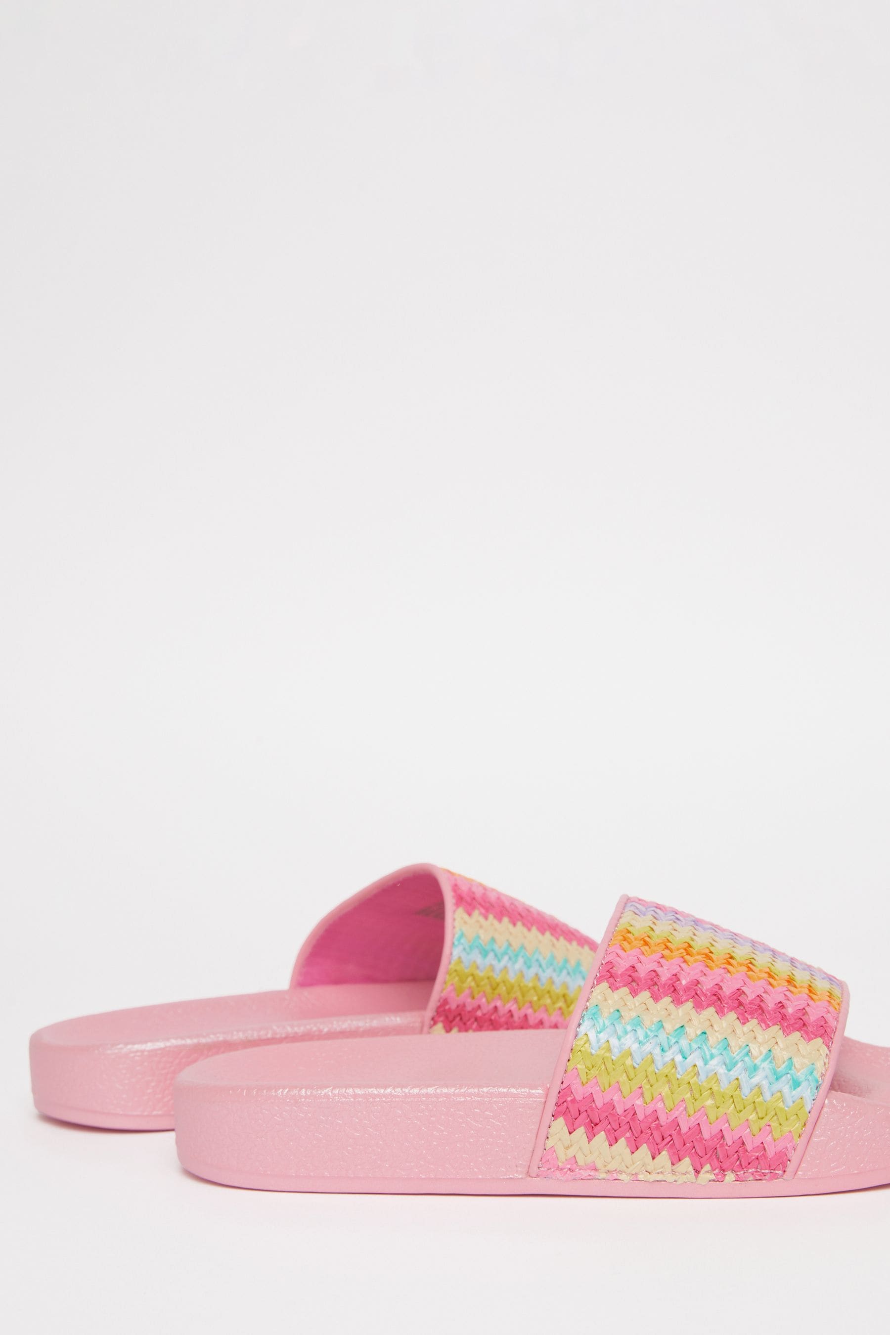 Rainbow Nude Pink Lipsy Slip On Pool Sliders