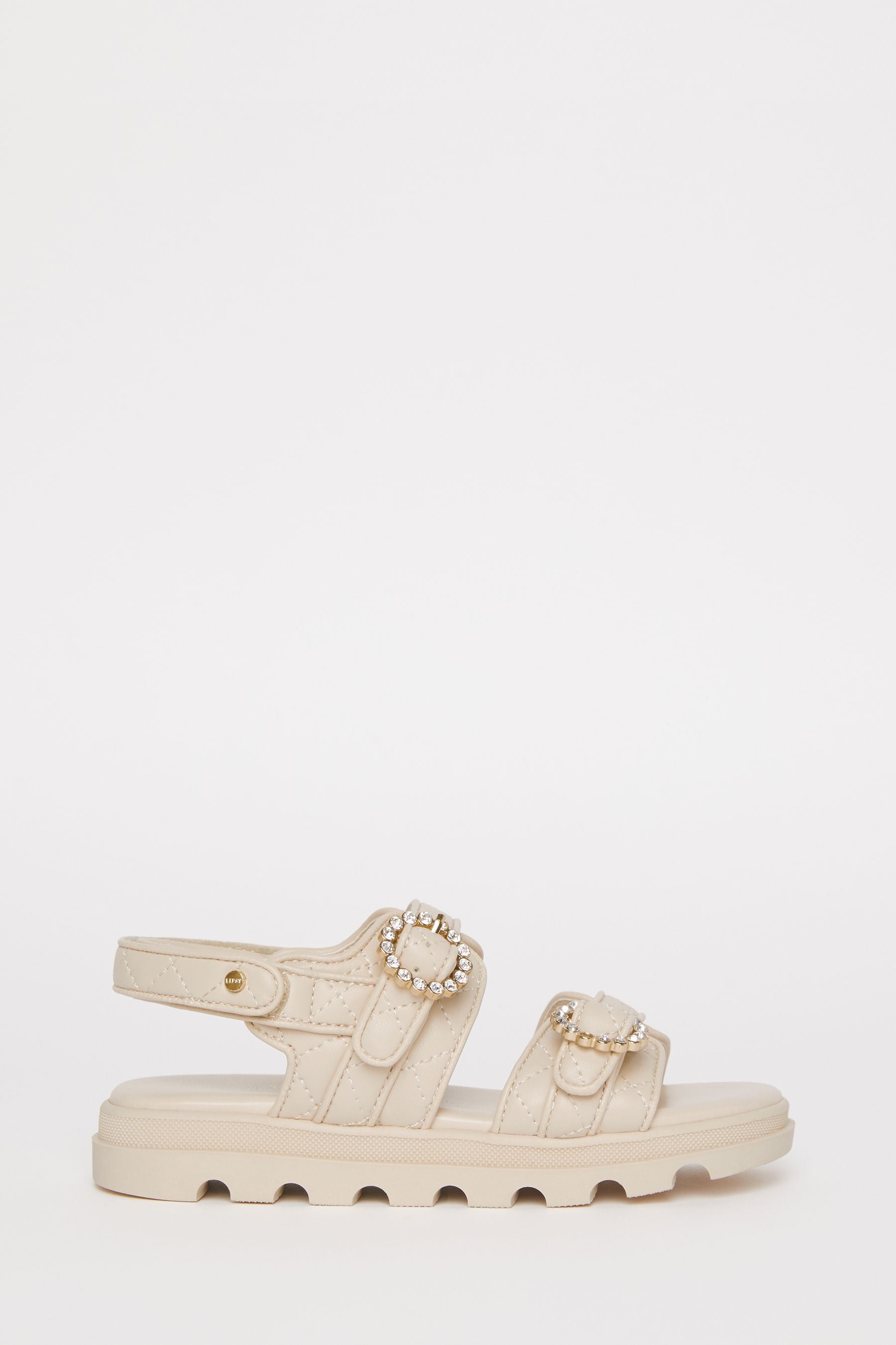 Cream Lipsy Quilted Chunky Flatform Occasion Sandal