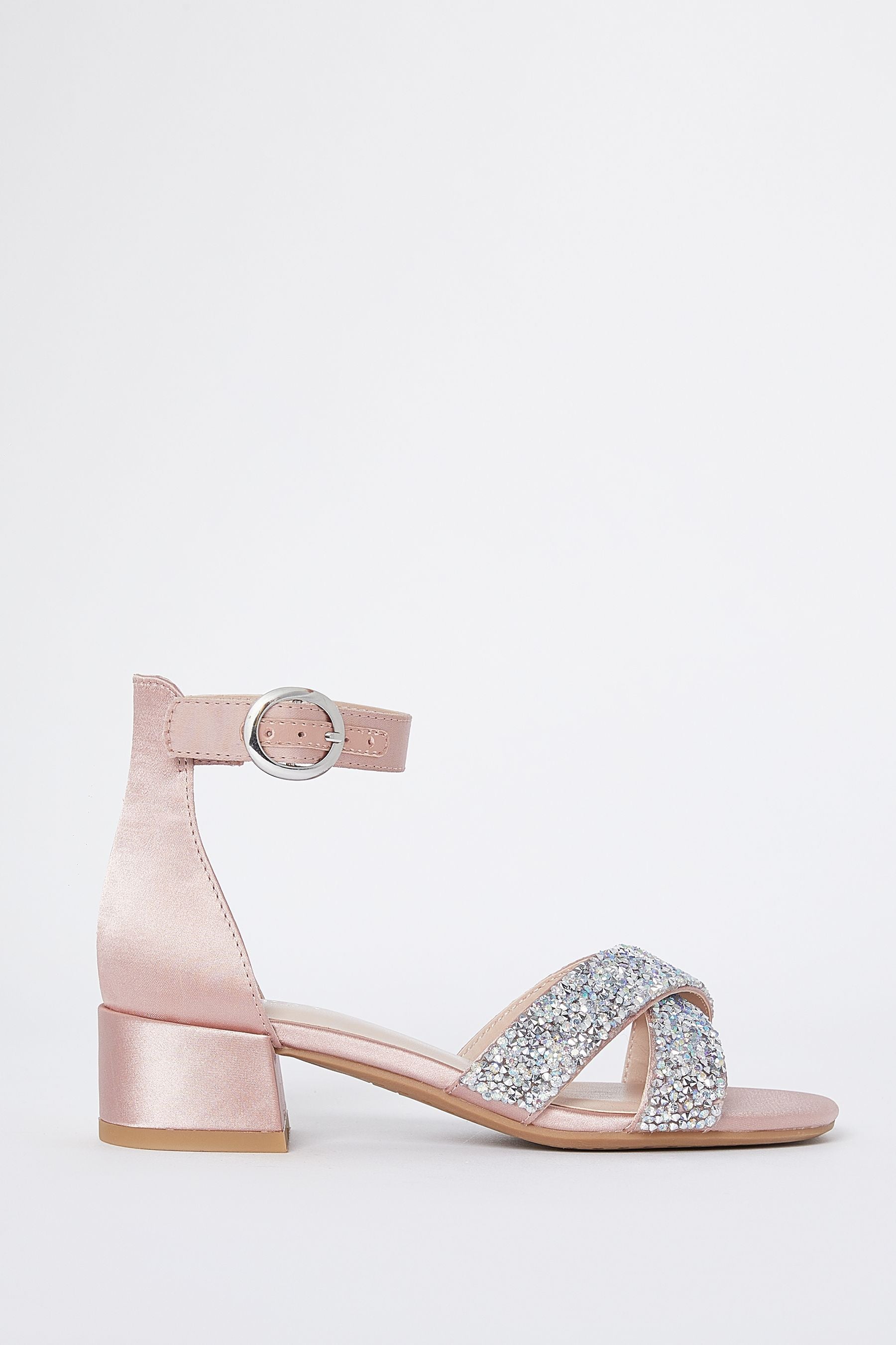 Nude Pink Lipsy Low Block Heel Occasion Sandal