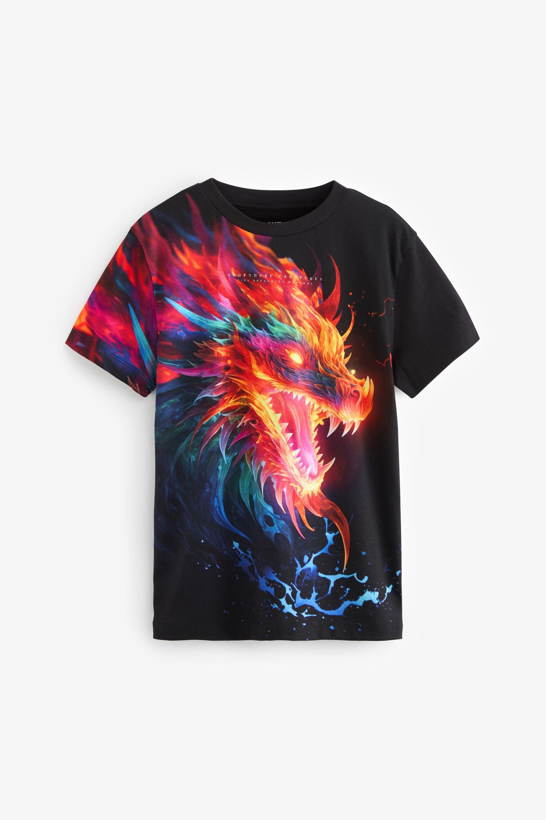 Black Dragon 100% Cotton Short Sleeve Graphic T-Shirt (3-16yrs)