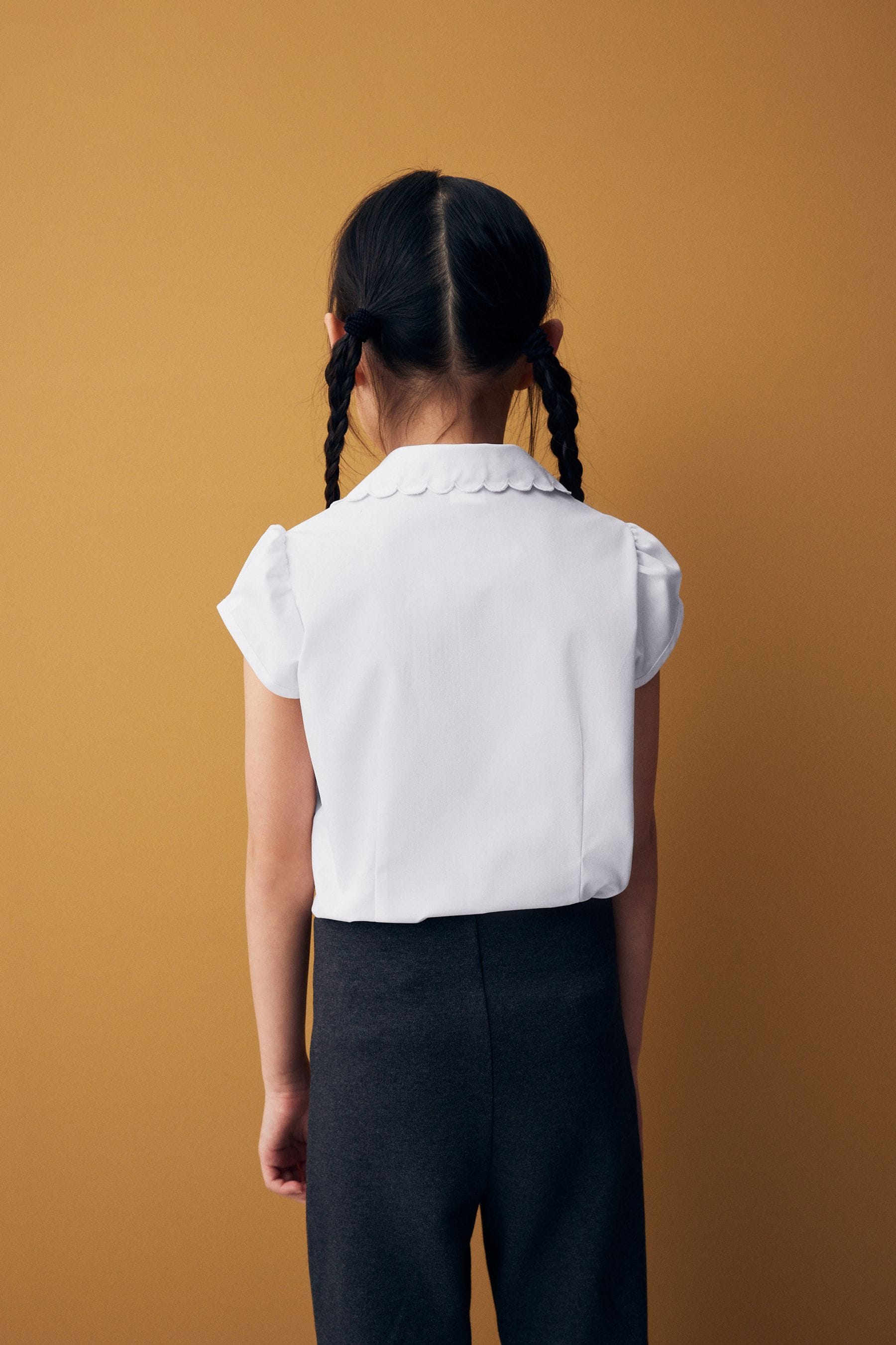 White Cotton Rich Scalloped Collar School Shirt (3-14yrs)