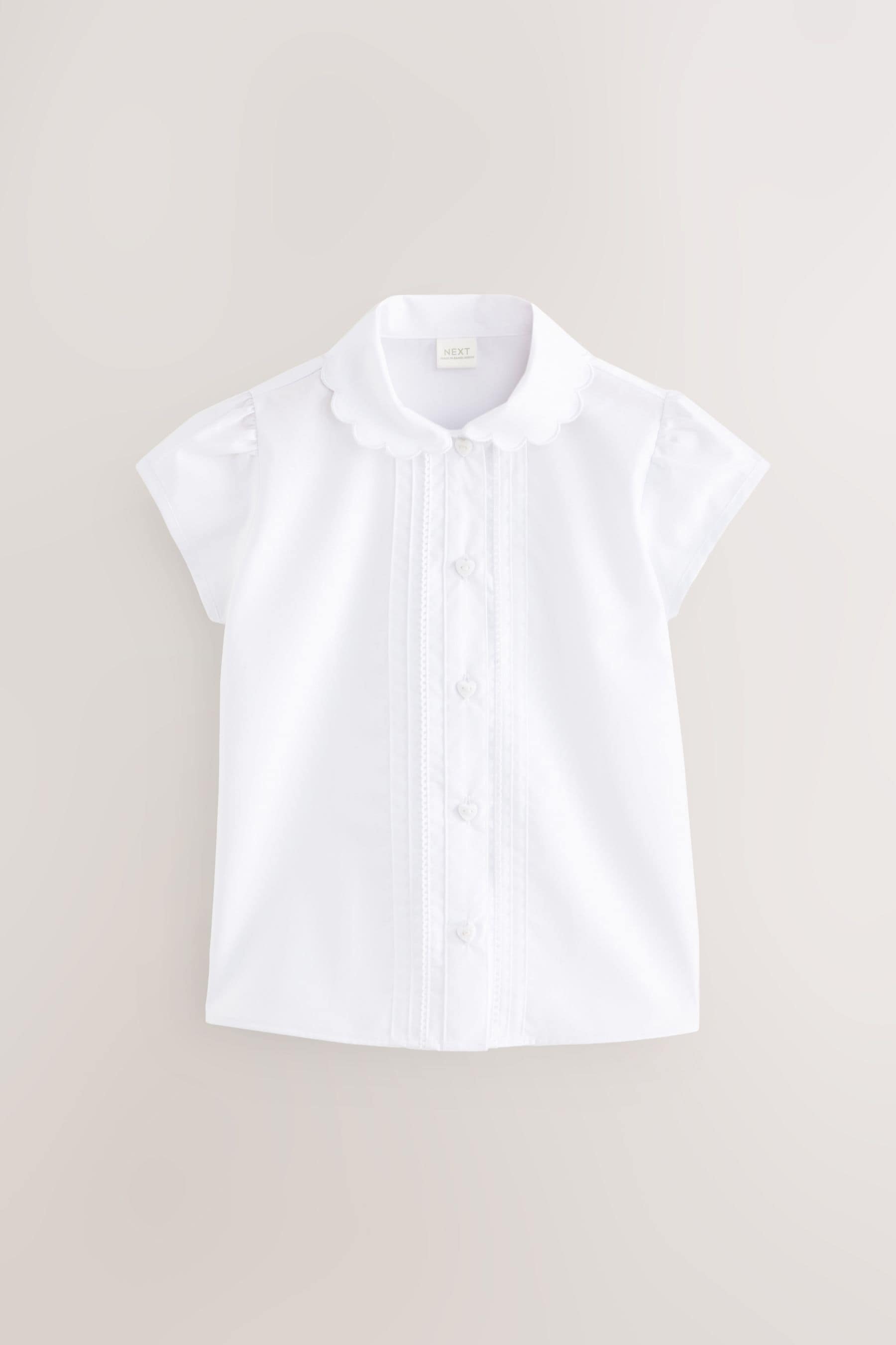 White Cotton Rich Scalloped Collar School Shirt (3-14yrs)