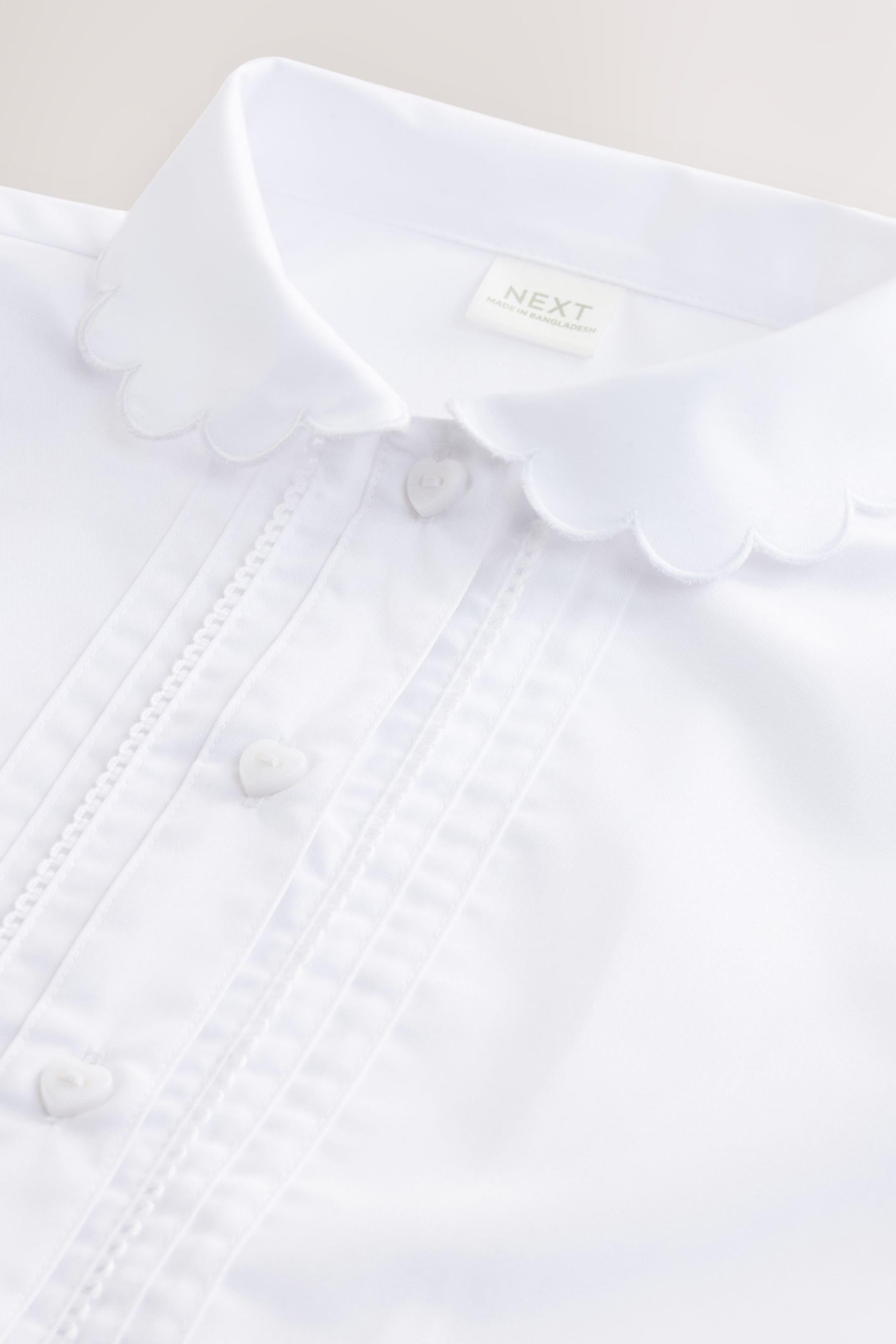 White Cotton Rich Scalloped Collar School Shirt (3-14yrs)