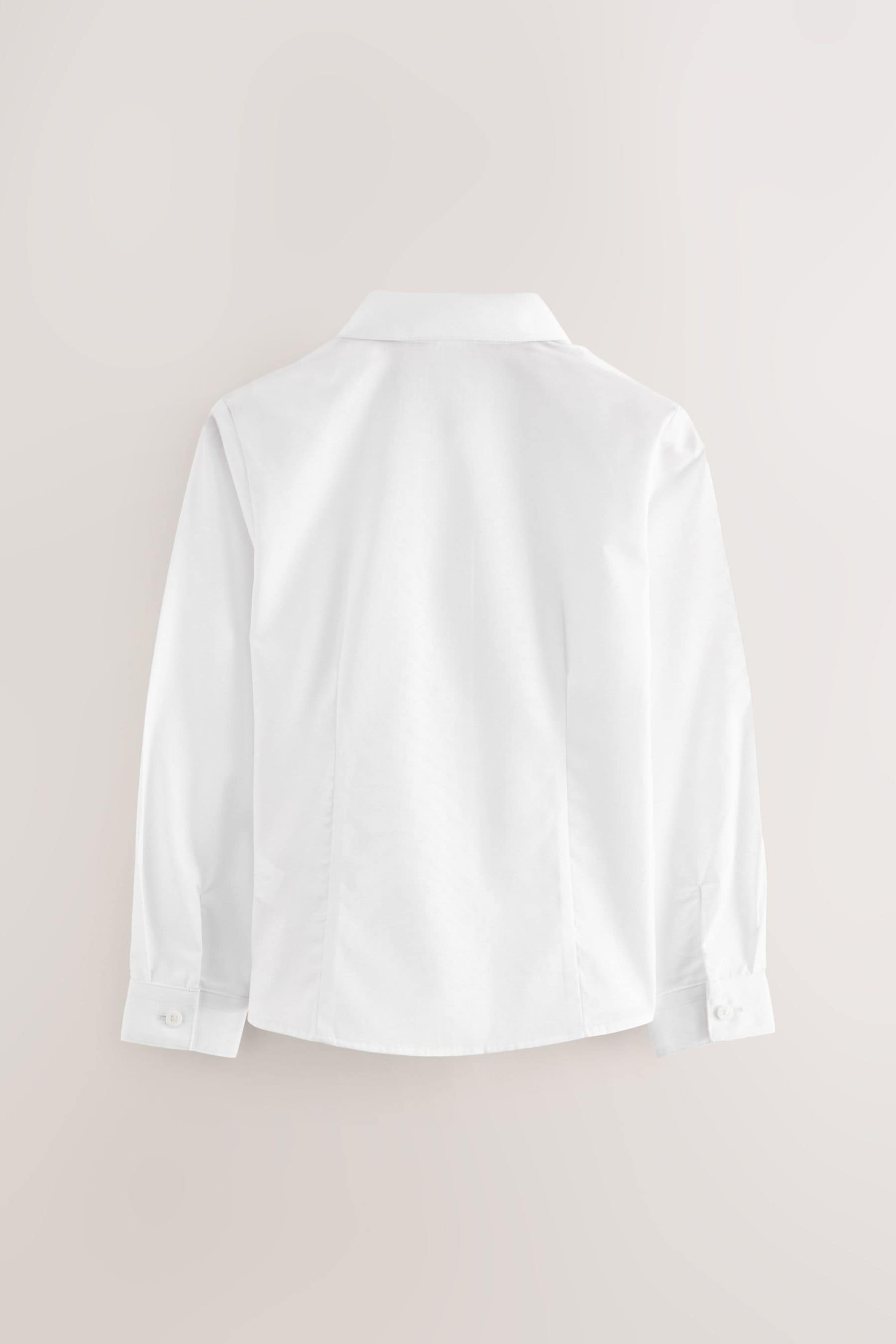 White 5 Pack Long Sleeve Fitted School Shirts (3-17yrs)