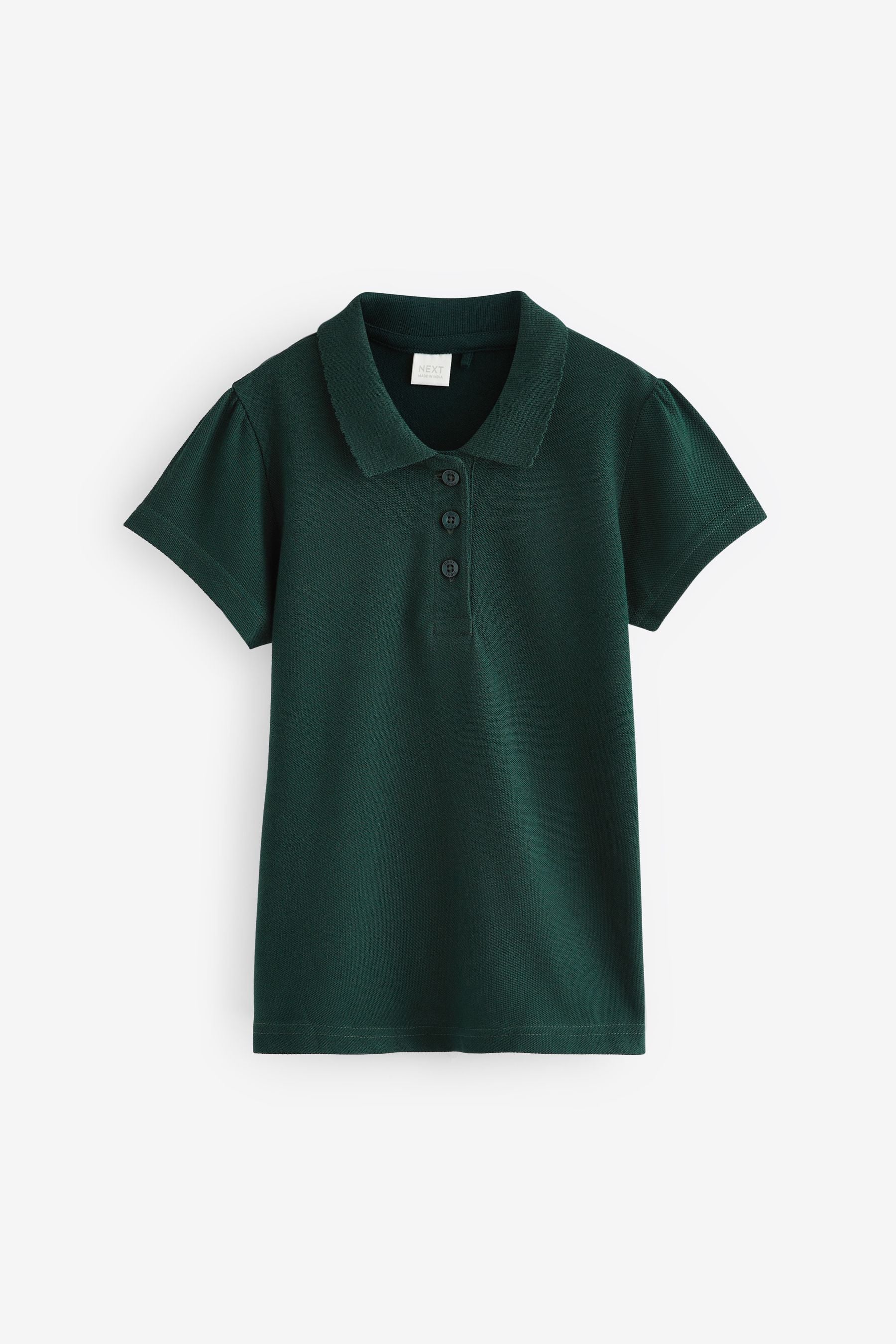 Green Regular Fit 100% Cotton Short Sleeve Polo Shirts 2 Pack (3-16yrs)