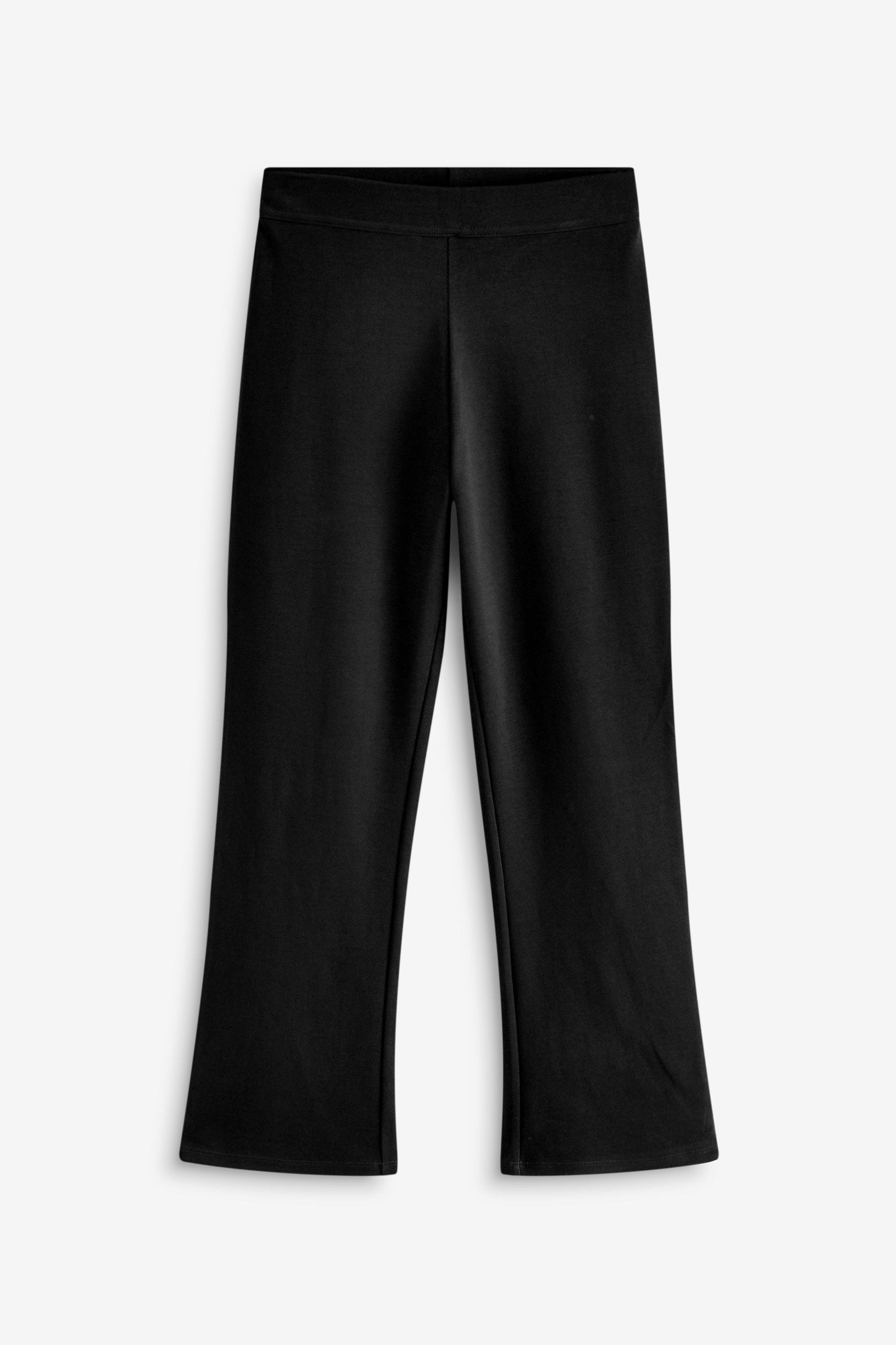 Black Cotton Rich Jersey Stretch Pull On High Waist Boot Cut School Trousers (9-17yrs)