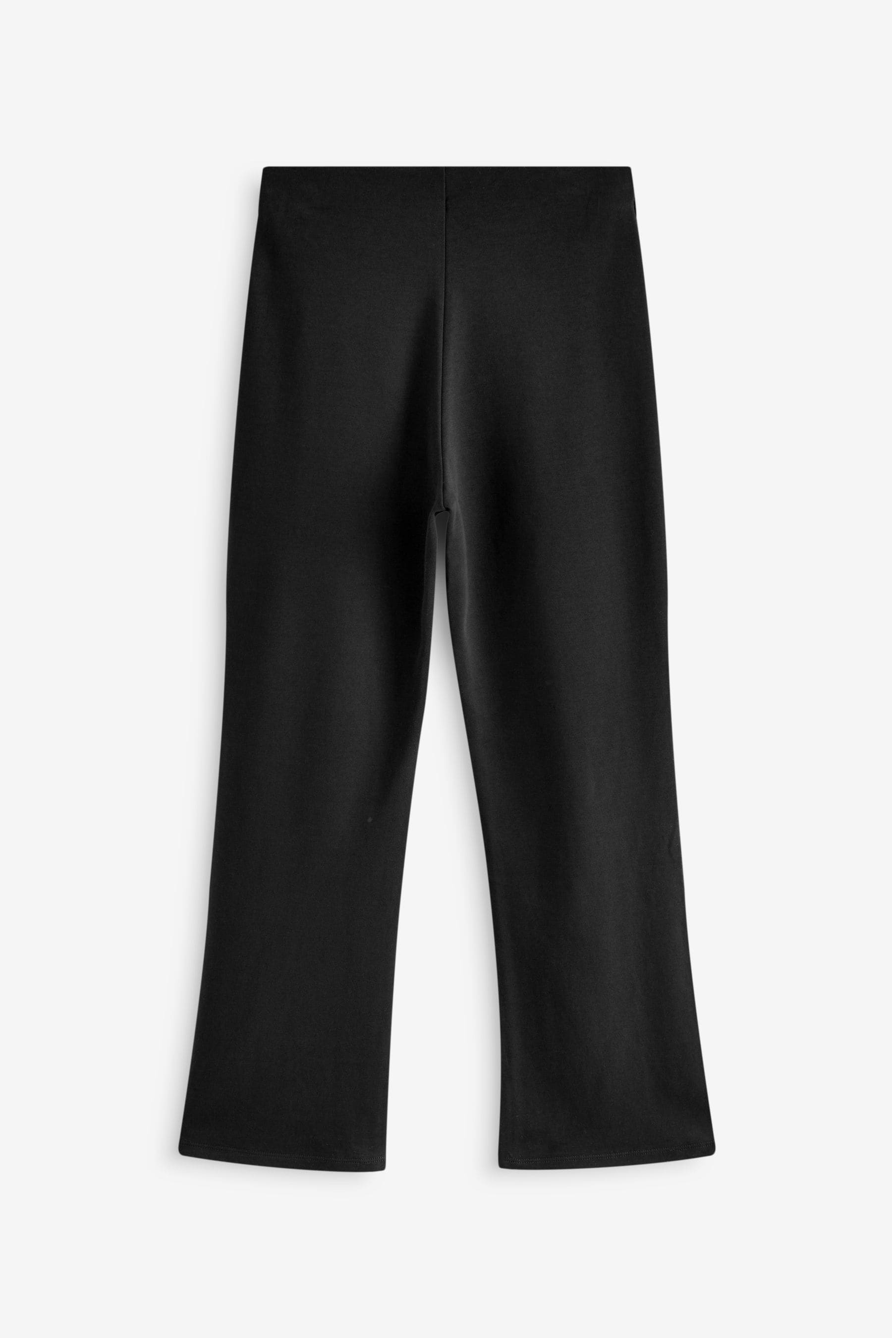 Black Cotton Rich Jersey Stretch Pull On High Waist Boot Cut School Trousers (9-17yrs)