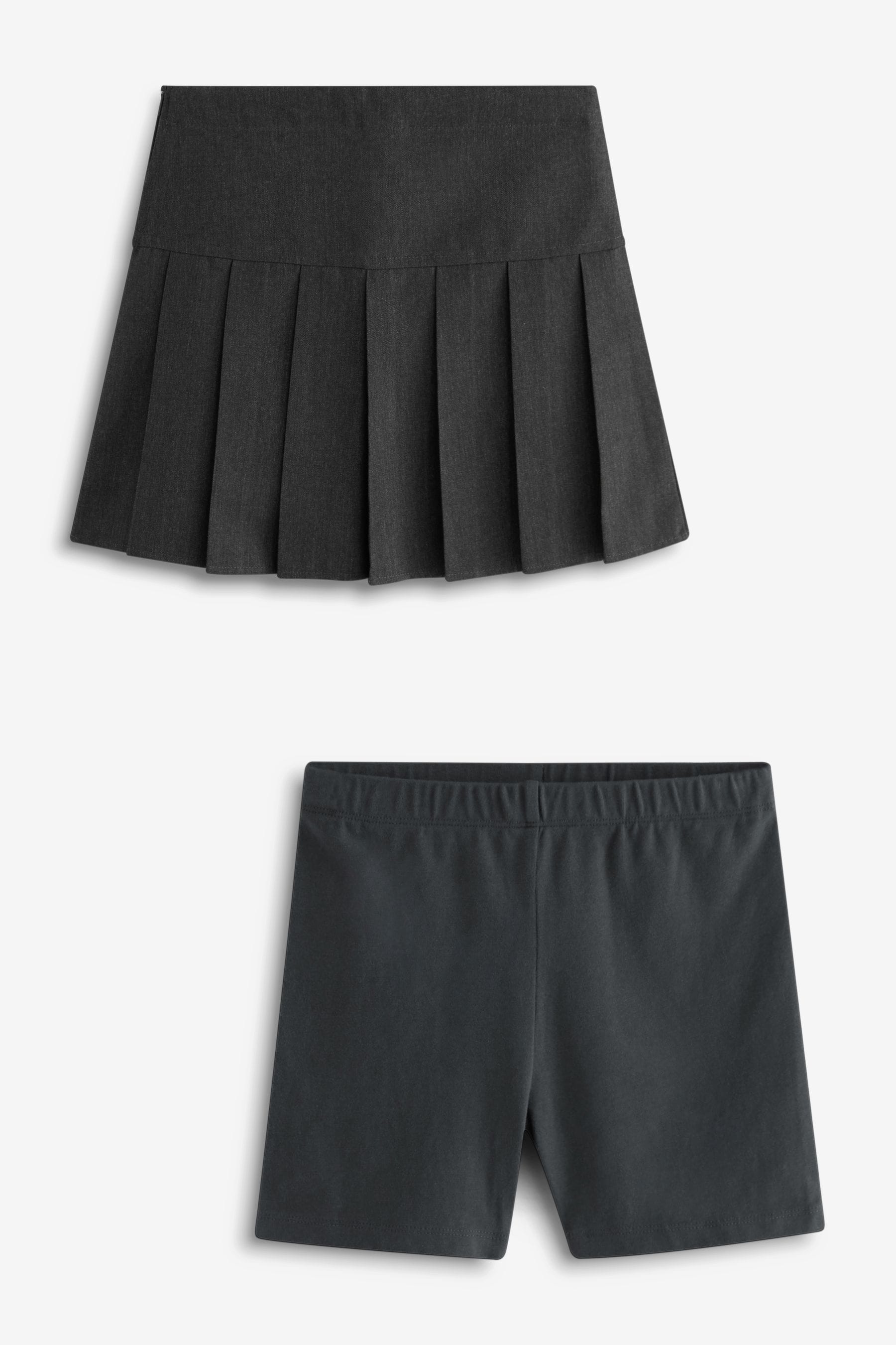 Grey Pleat Skirt And Cycle Shorts Set (3-17yrs)