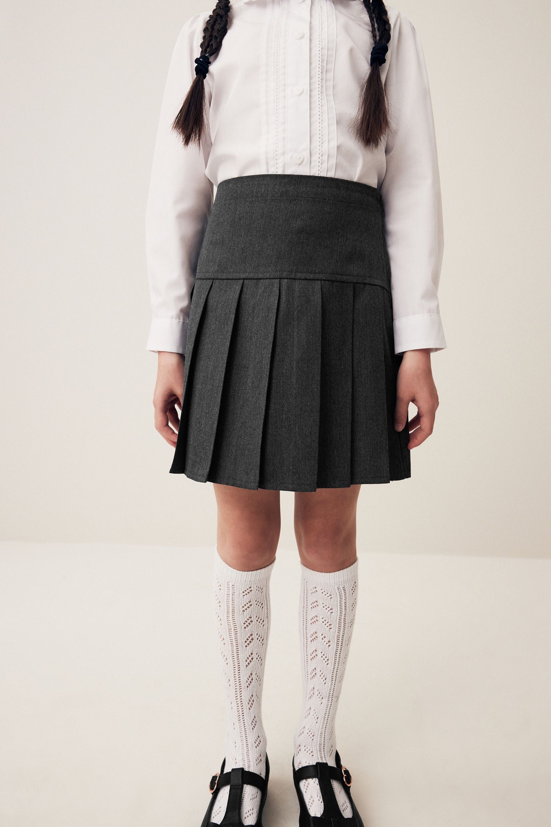 Grey Cycle Short and Pleated Skirt Set (3-17yrs)