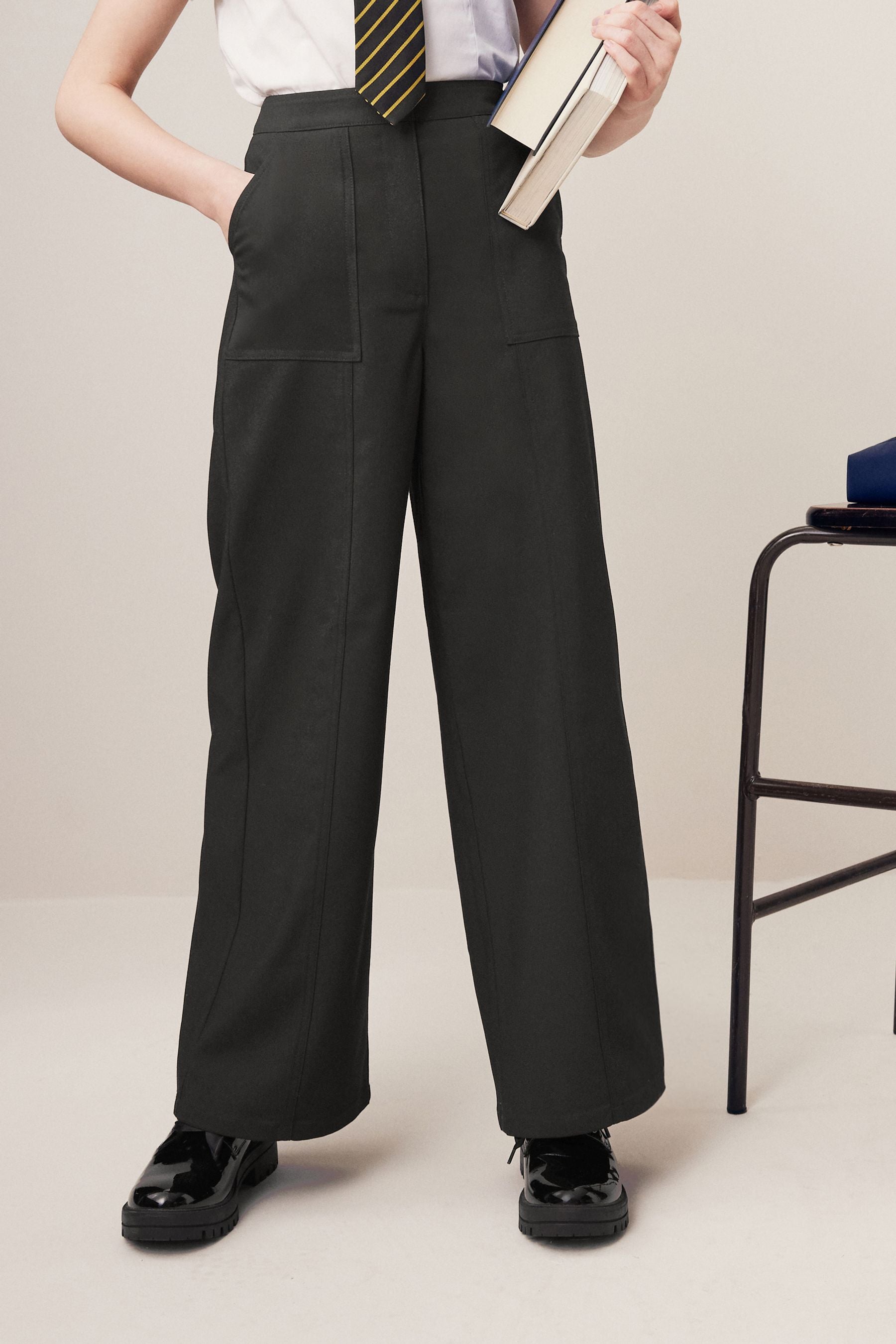 Black Senior Wide Leg Trousers (9-18yrs)