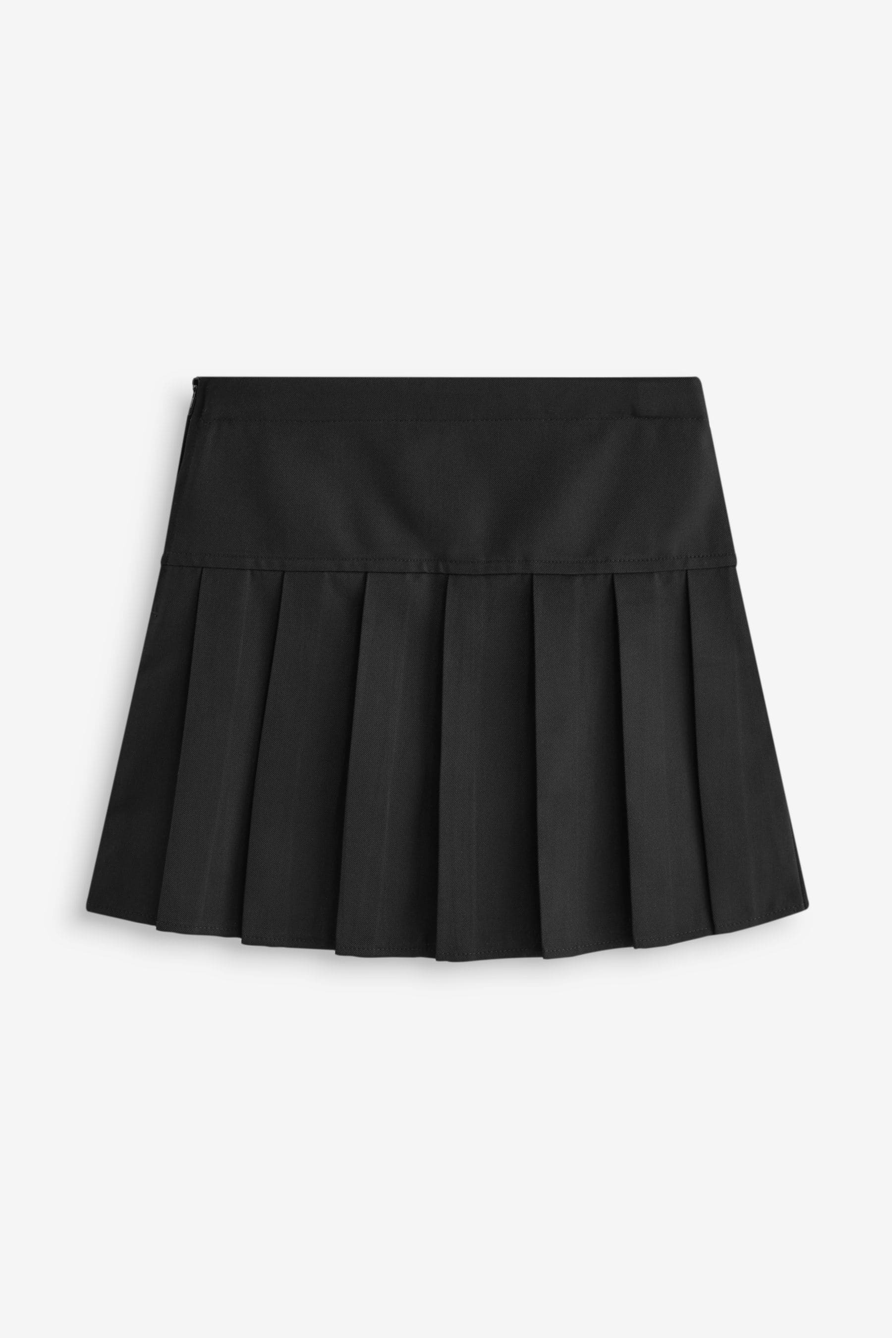 Black Pleat Skirt And Cycle Shorts Set (3-17yrs)