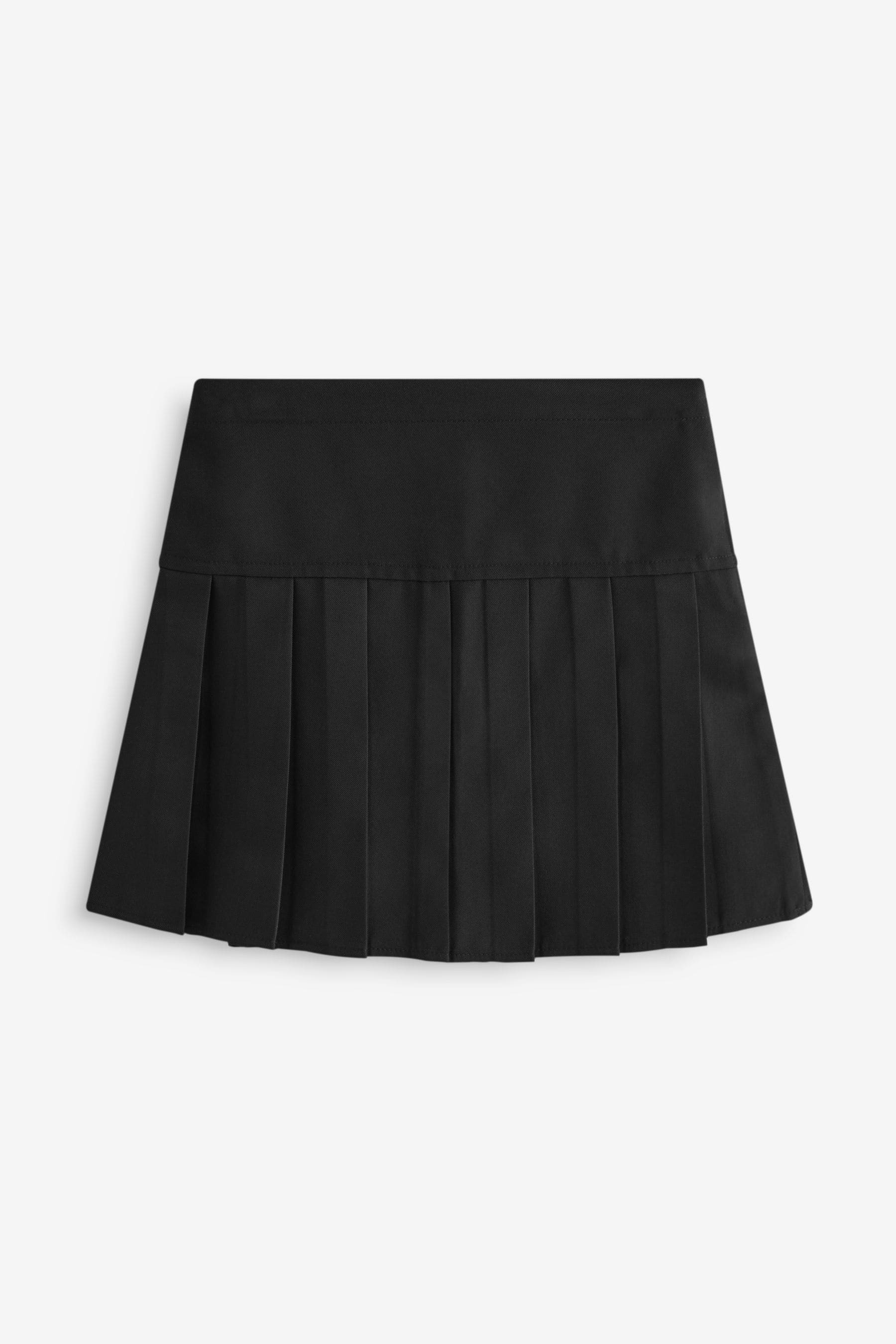 Black Pleat Skirt And Cycle Shorts Set (3-17yrs)