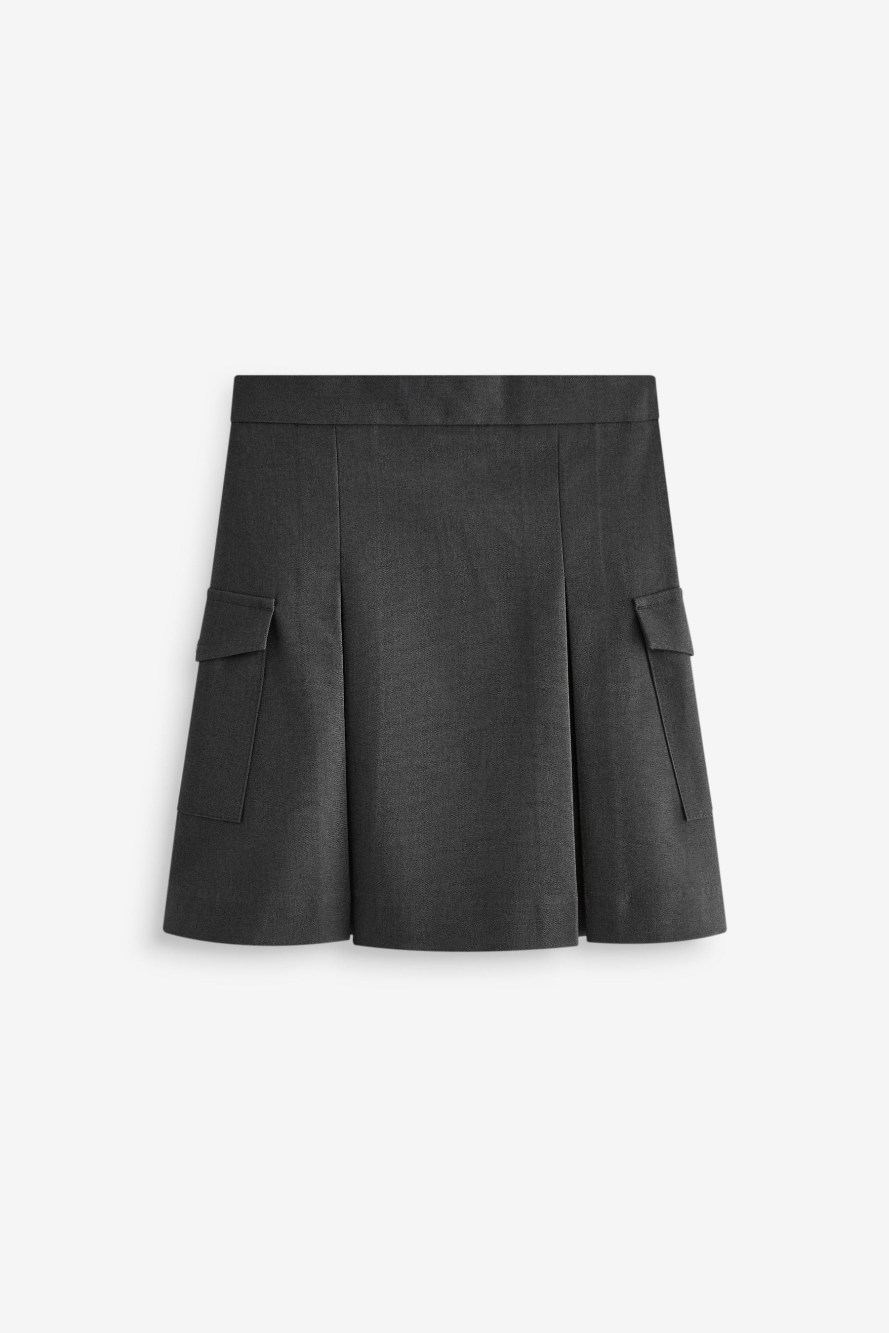 Grey Utility Pocket Pleated Skirt (3-16yrs)