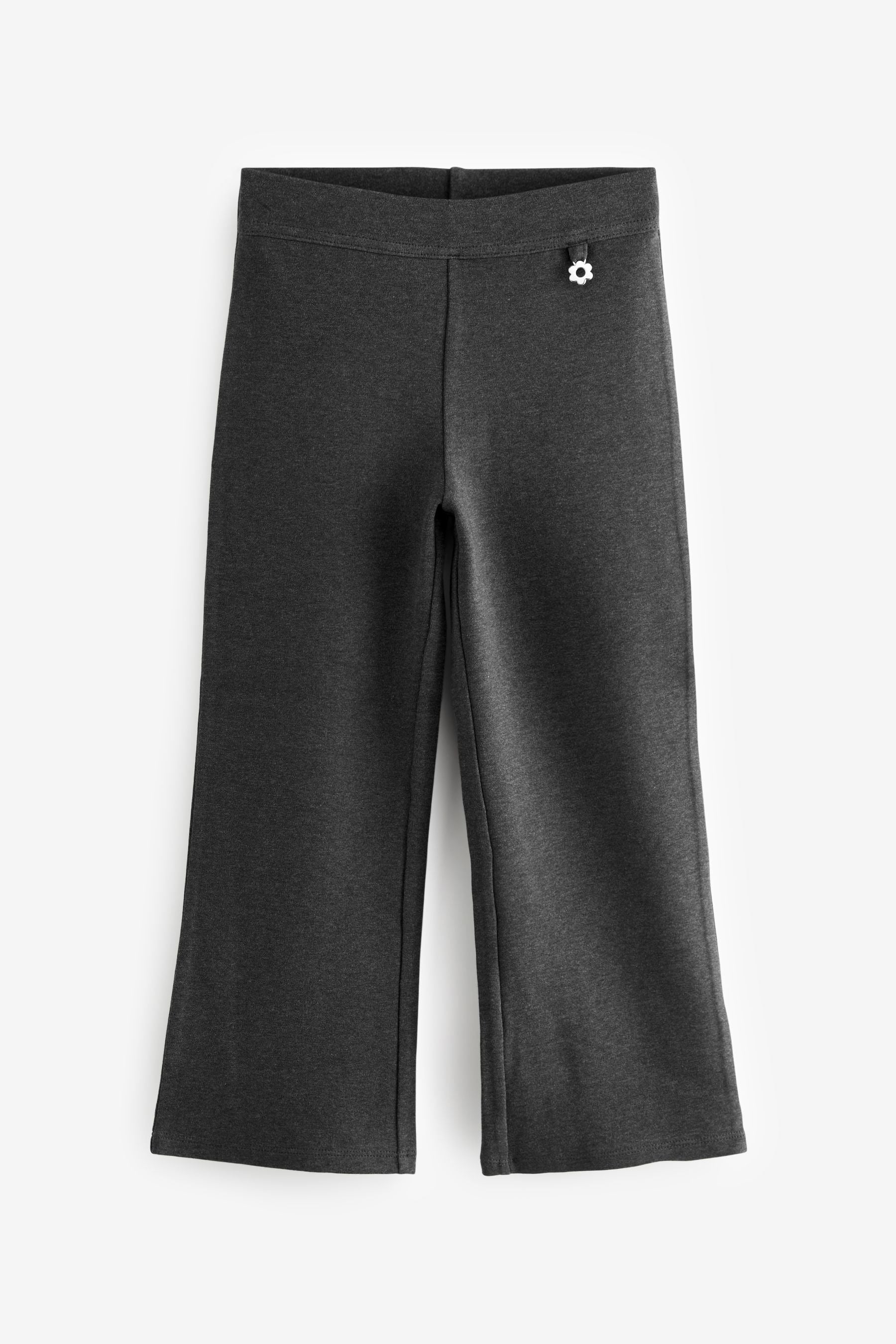 Charcoal Grey Cotton Rich Jersey Stretch Pull- On Bootcut School Trousers 2 Pack (3-17yrs)