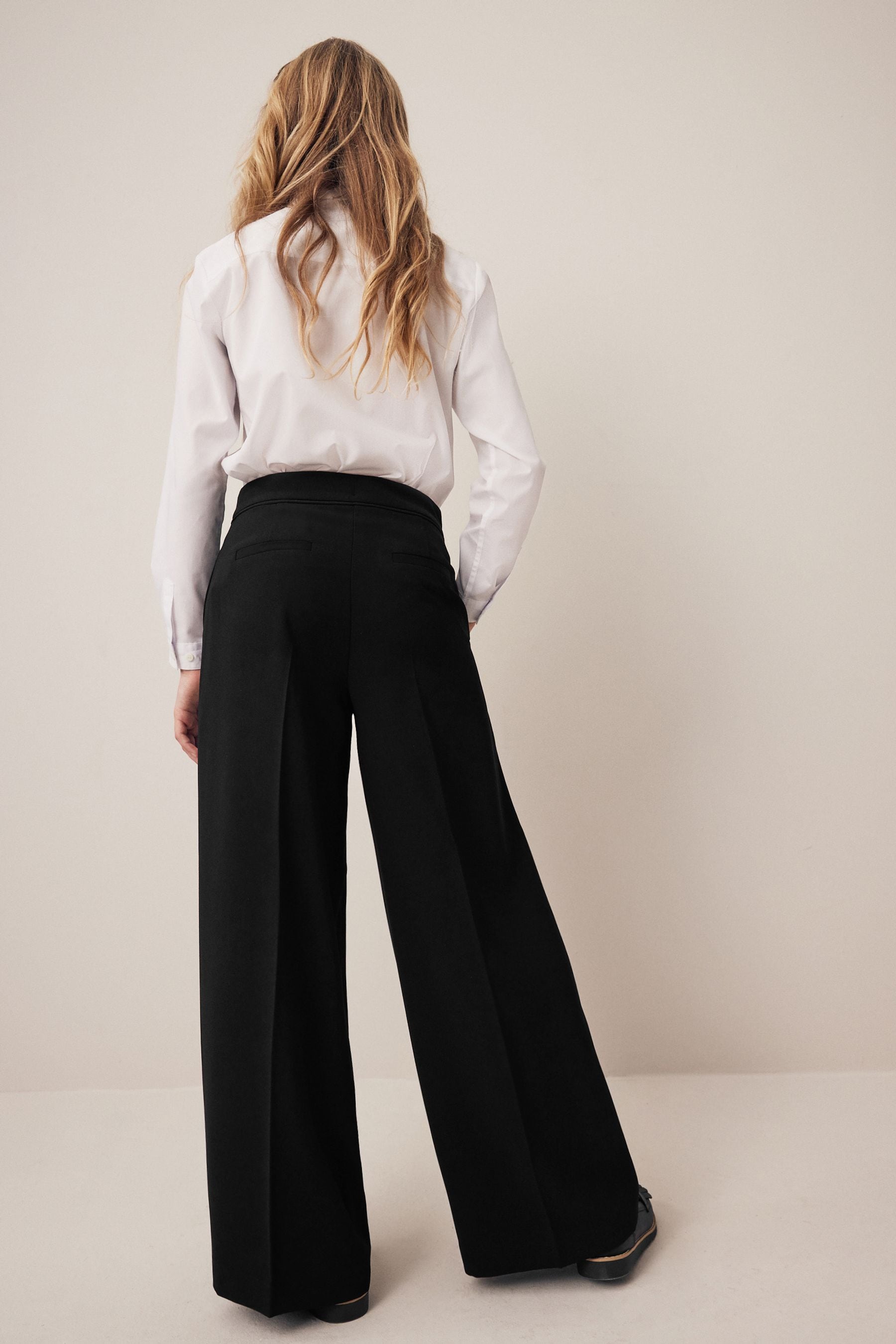 Black Senior Wide Leg Seam Trousers (9-18yrs)