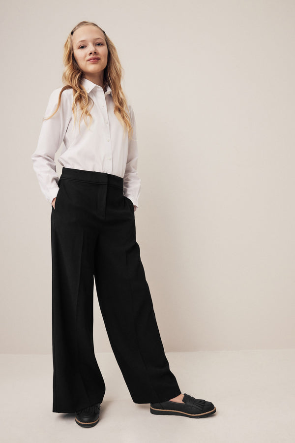 Black Senior Wide Leg Seam Trousers (9-18yrs)