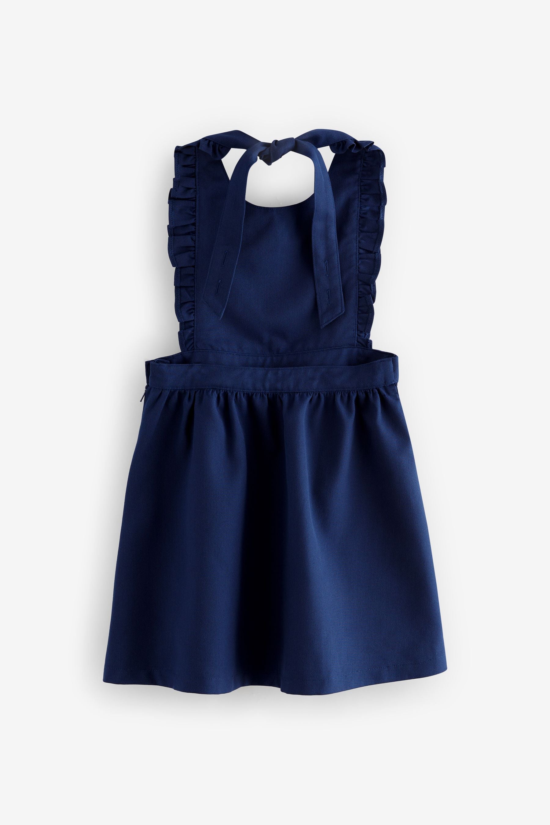 Bright Blue Ruffle Detail Pinafore School Dress (3-14yrs)