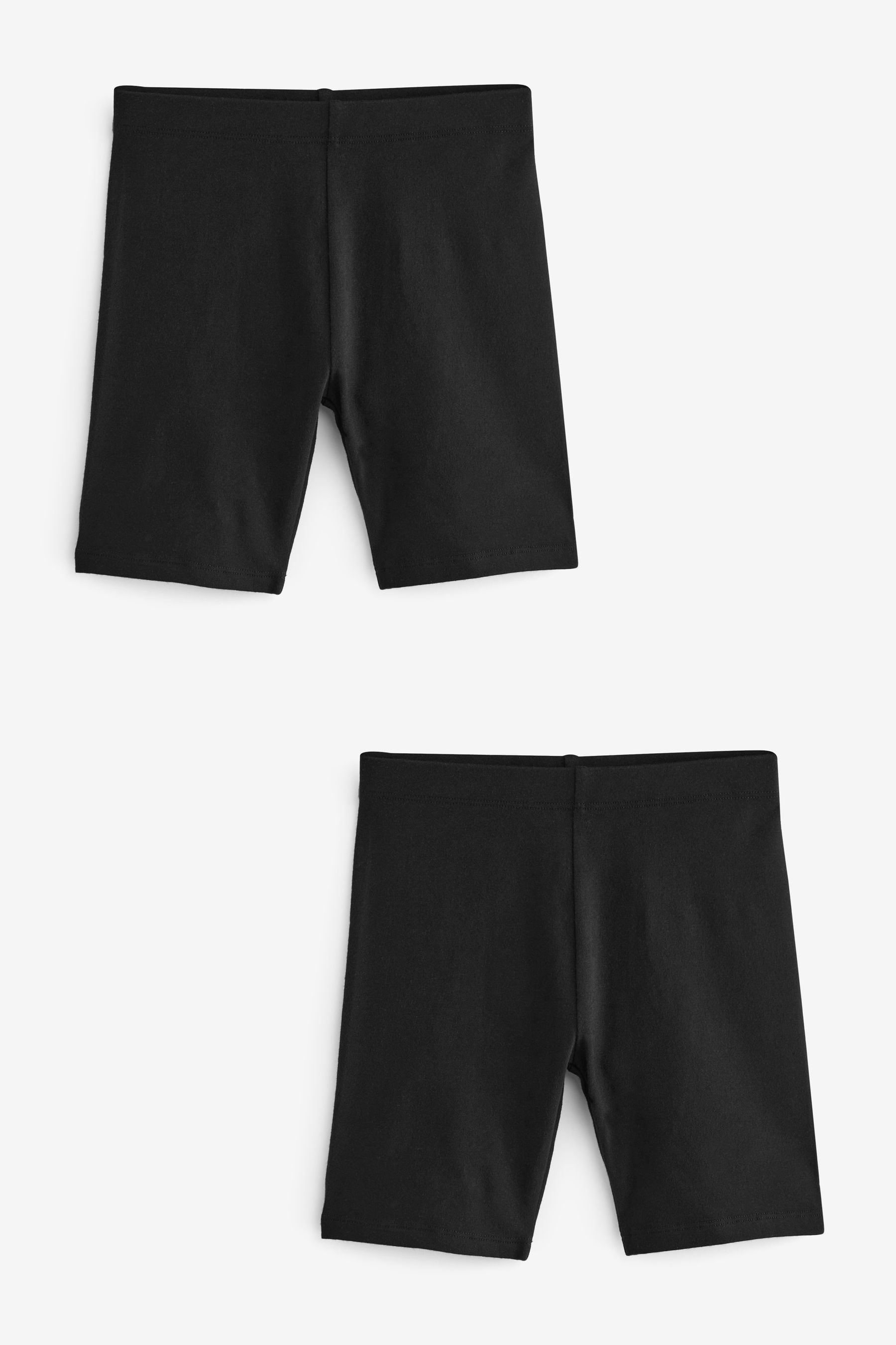 Black Longer Length 2 Pack Cotton Rich Stretch Cycle Shorts (3-16yrs)