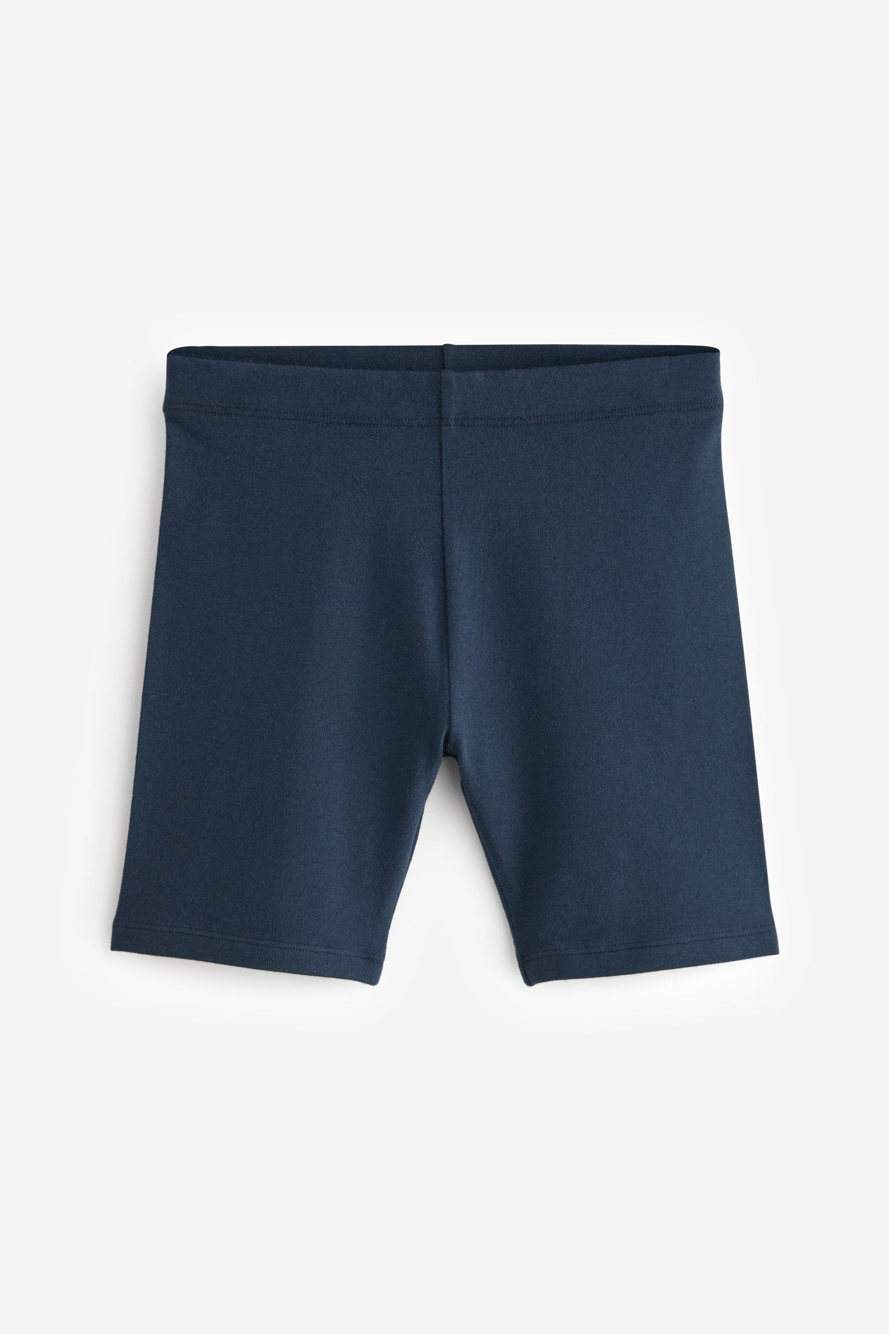 Navy Blue Longer Length 2 Pack Cotton Rich Stretch Cycle Shorts (3-16yrs)