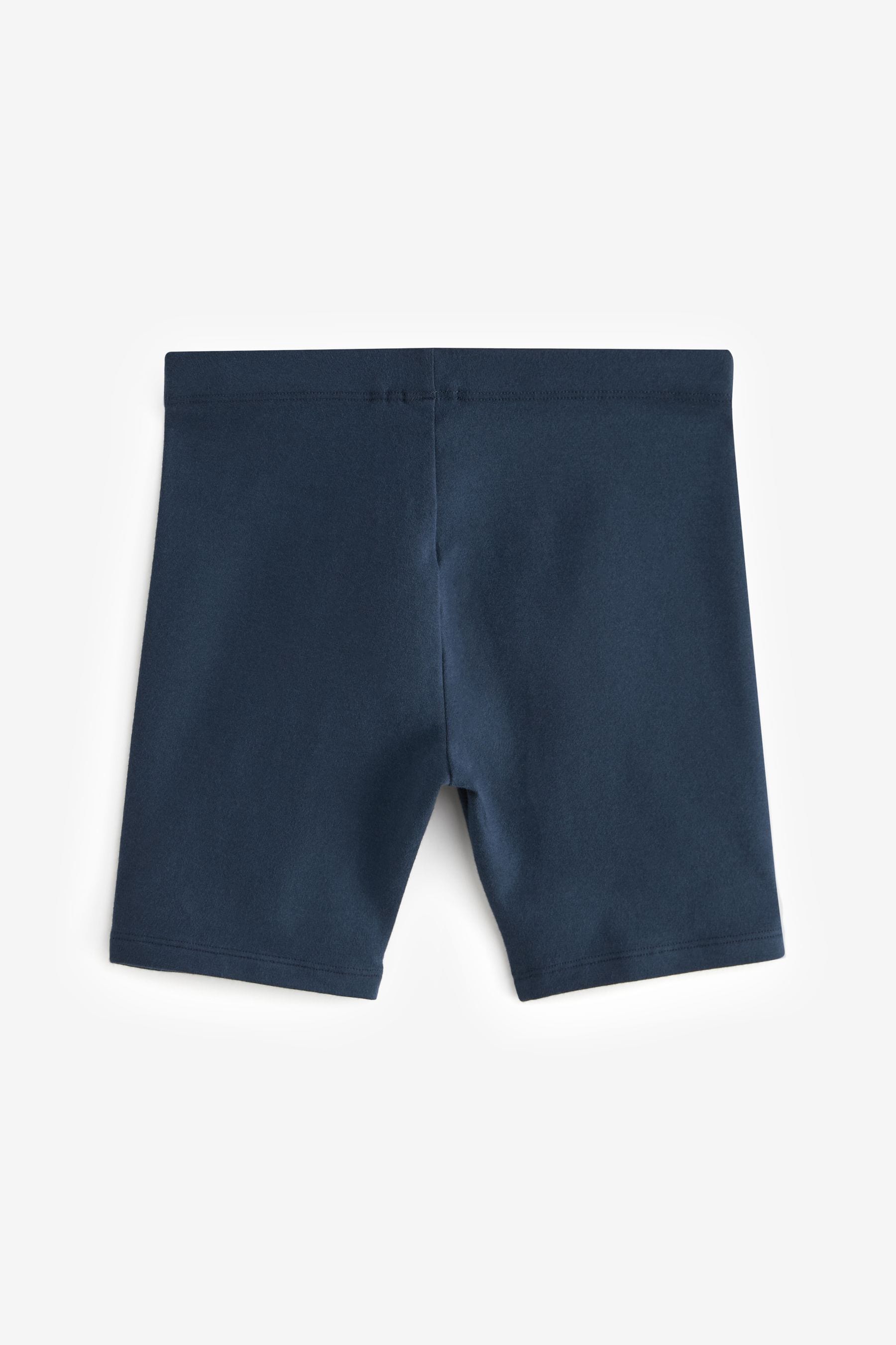 Navy Blue Longer Length 2 Pack Cotton Rich Stretch Cycle Shorts (3-16yrs)