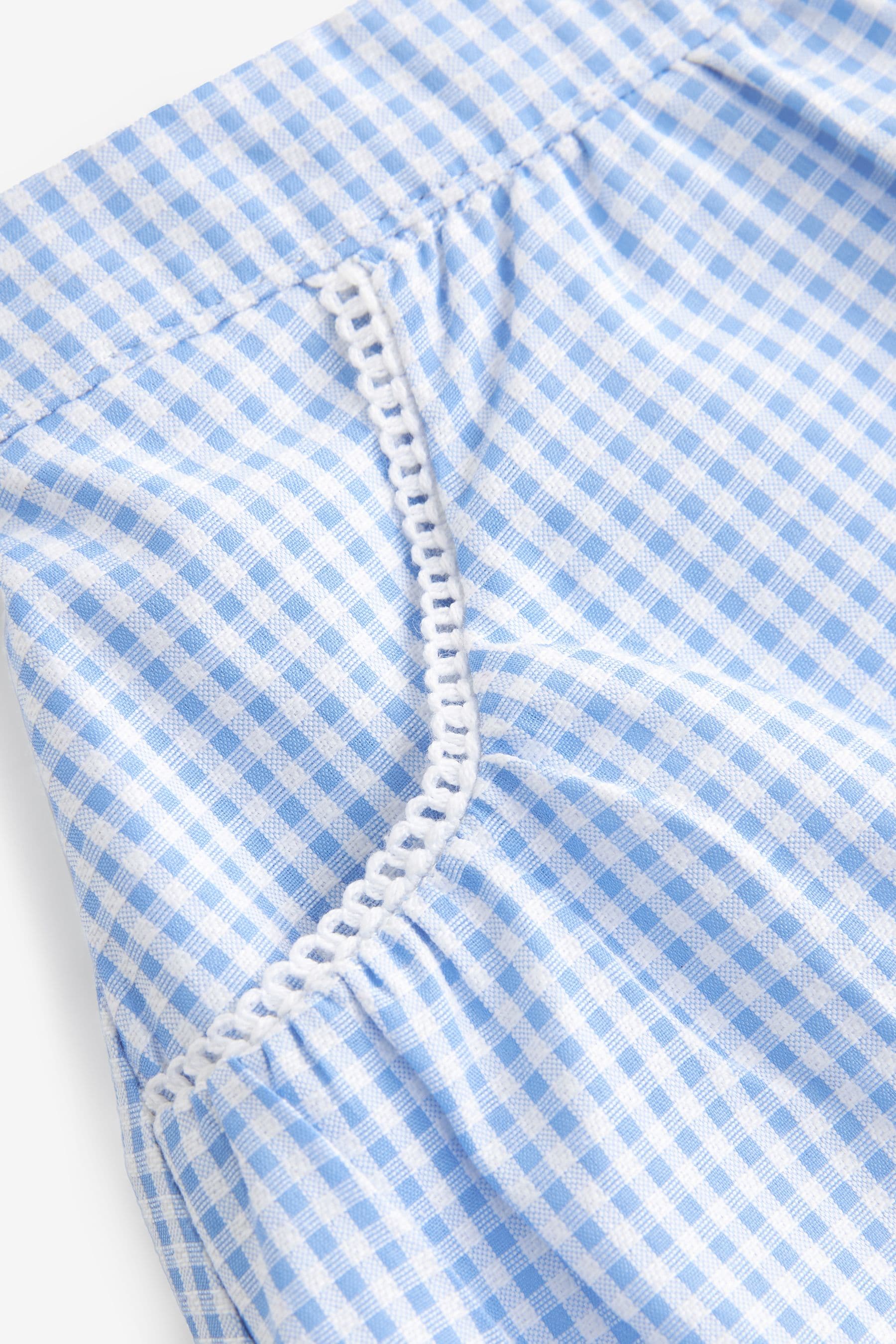 Blue Pull-on Cotton Rich School Gingham Skirt (3-14yrs)