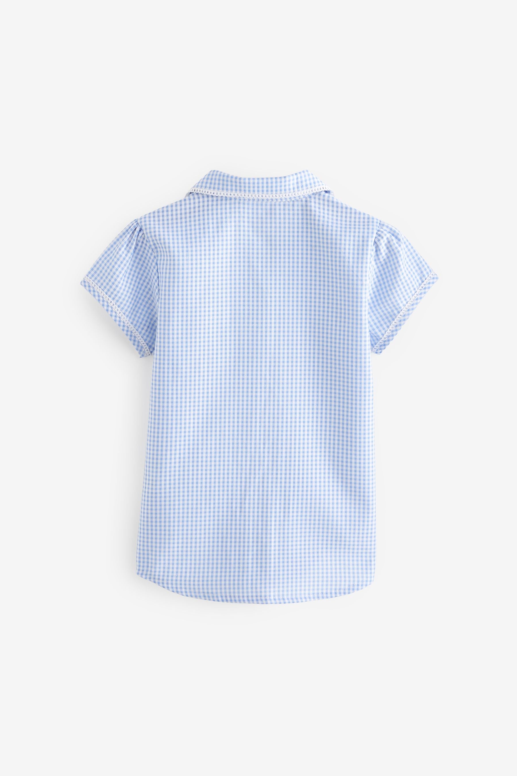 Blue Cotton Rich School Gingham Blouse (3-14yrs)