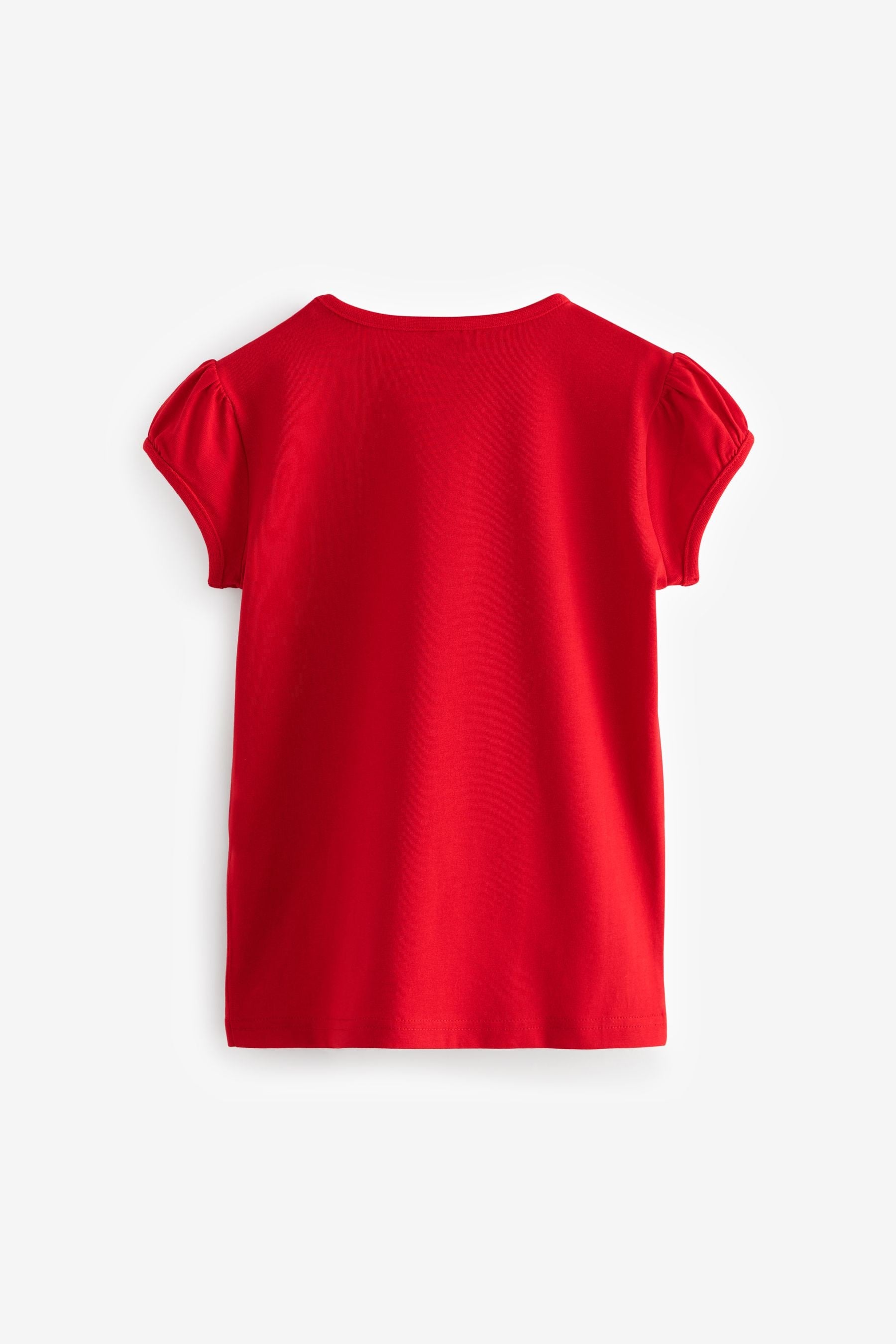 Red 2 Pack Cotton Puff Sleeve T-Shirts (3-16yrs)