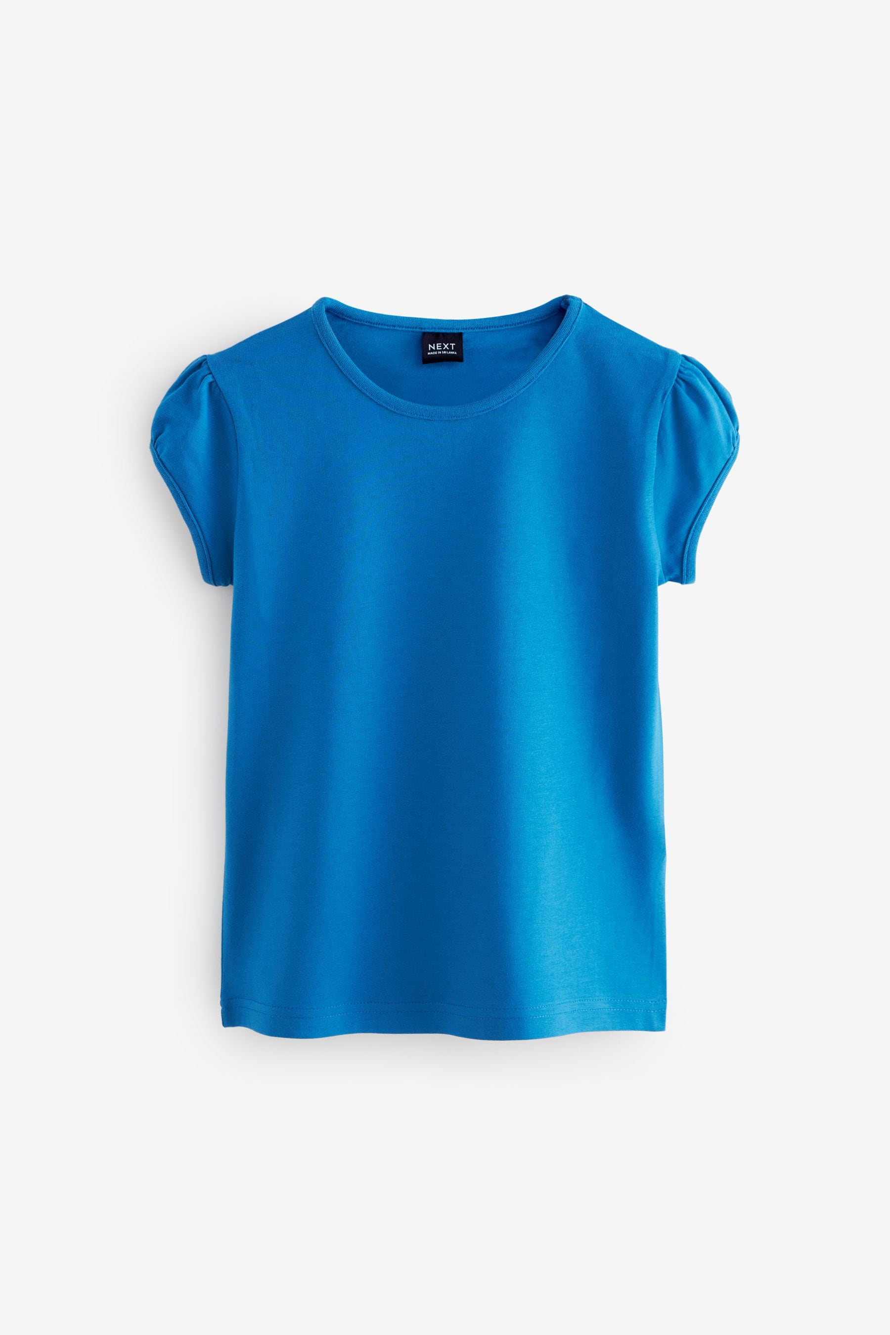 Blue 100% Cotton Puff Sleeve T-Shirts 2 Pack (3-16yrs)