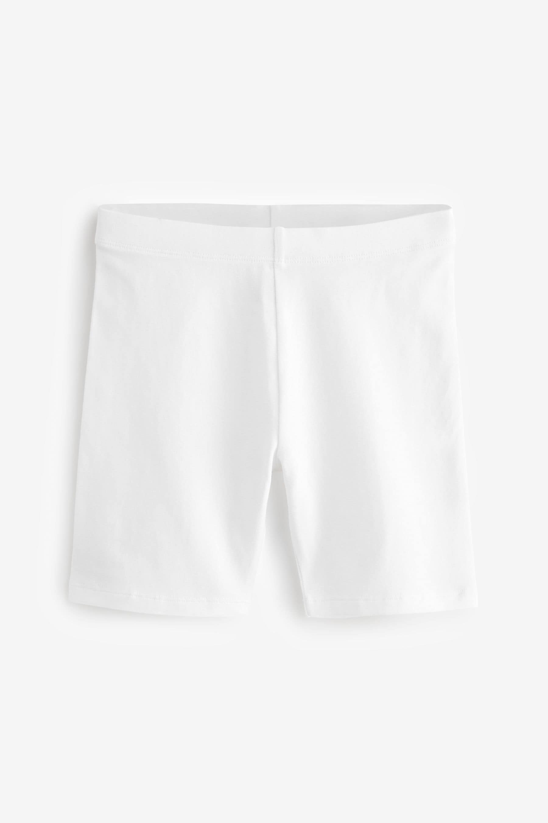 White Longer Length 2 Pack Cotton Rich Stretch Cycle Shorts (3-16yrs)