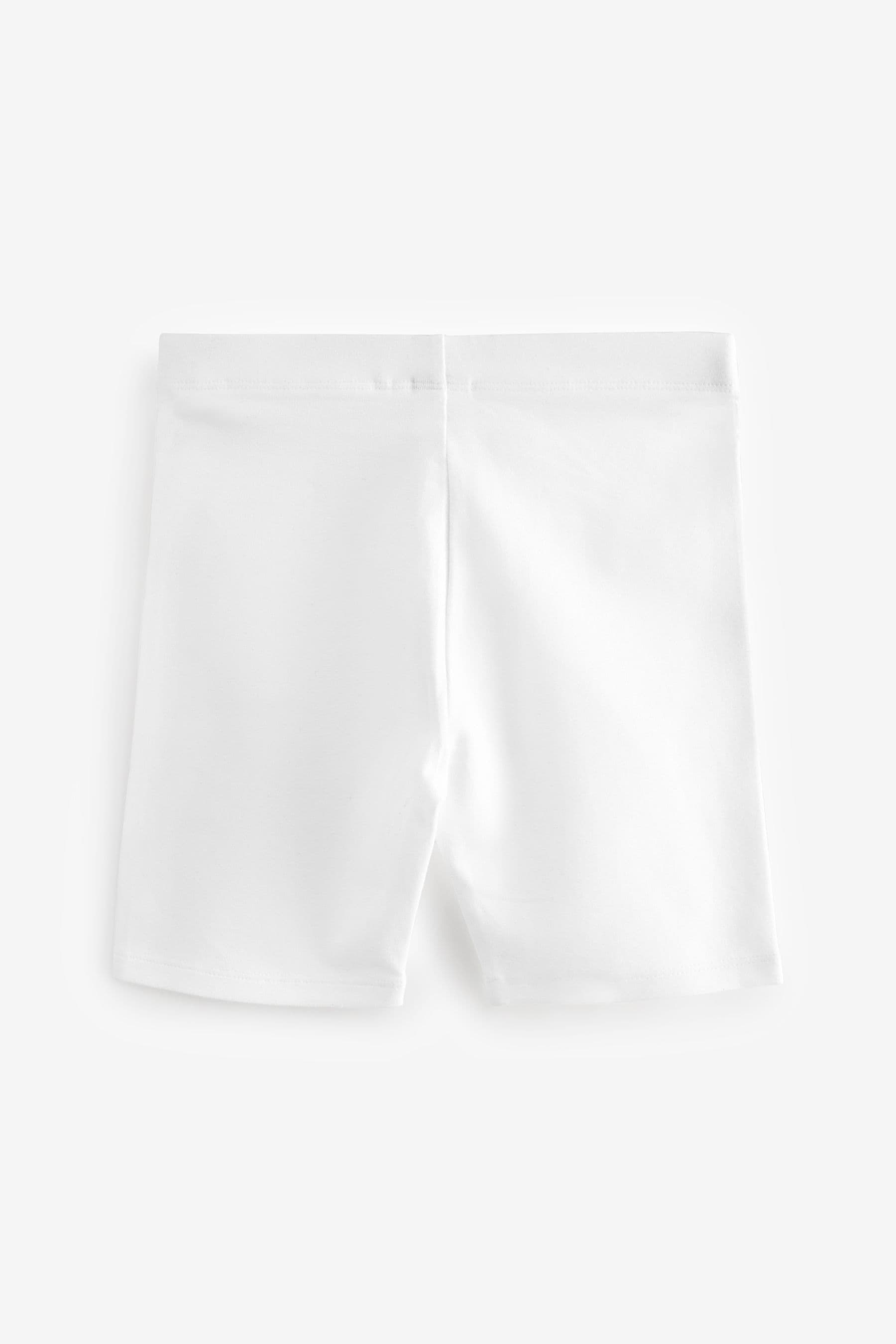 White Longer Length 2 Pack Cotton Rich Stretch Cycle Shorts (3-16yrs)