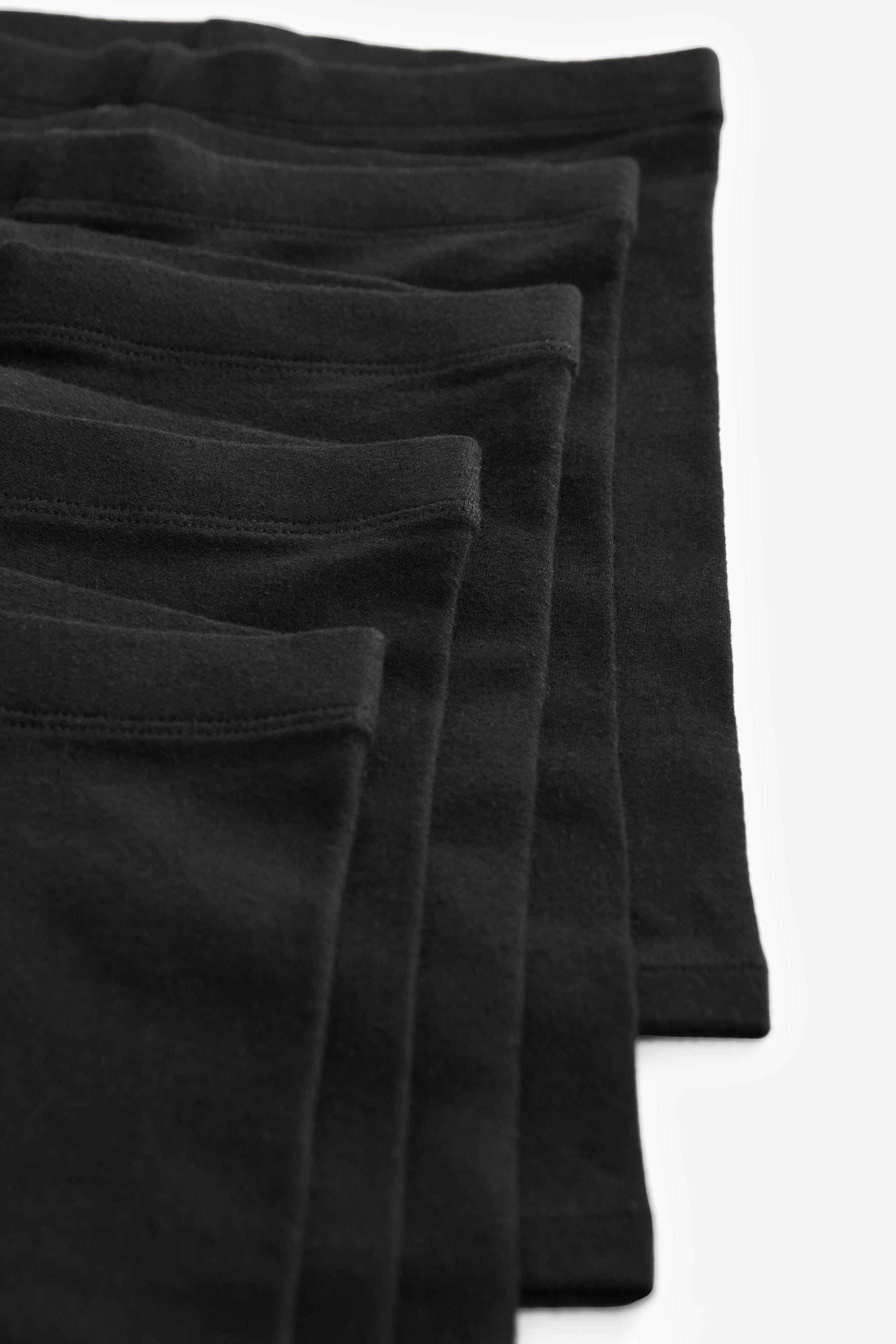 Black Longer Length 5 Pack Cotton Rich Stretch Cycle Shorts (3-16yrs)