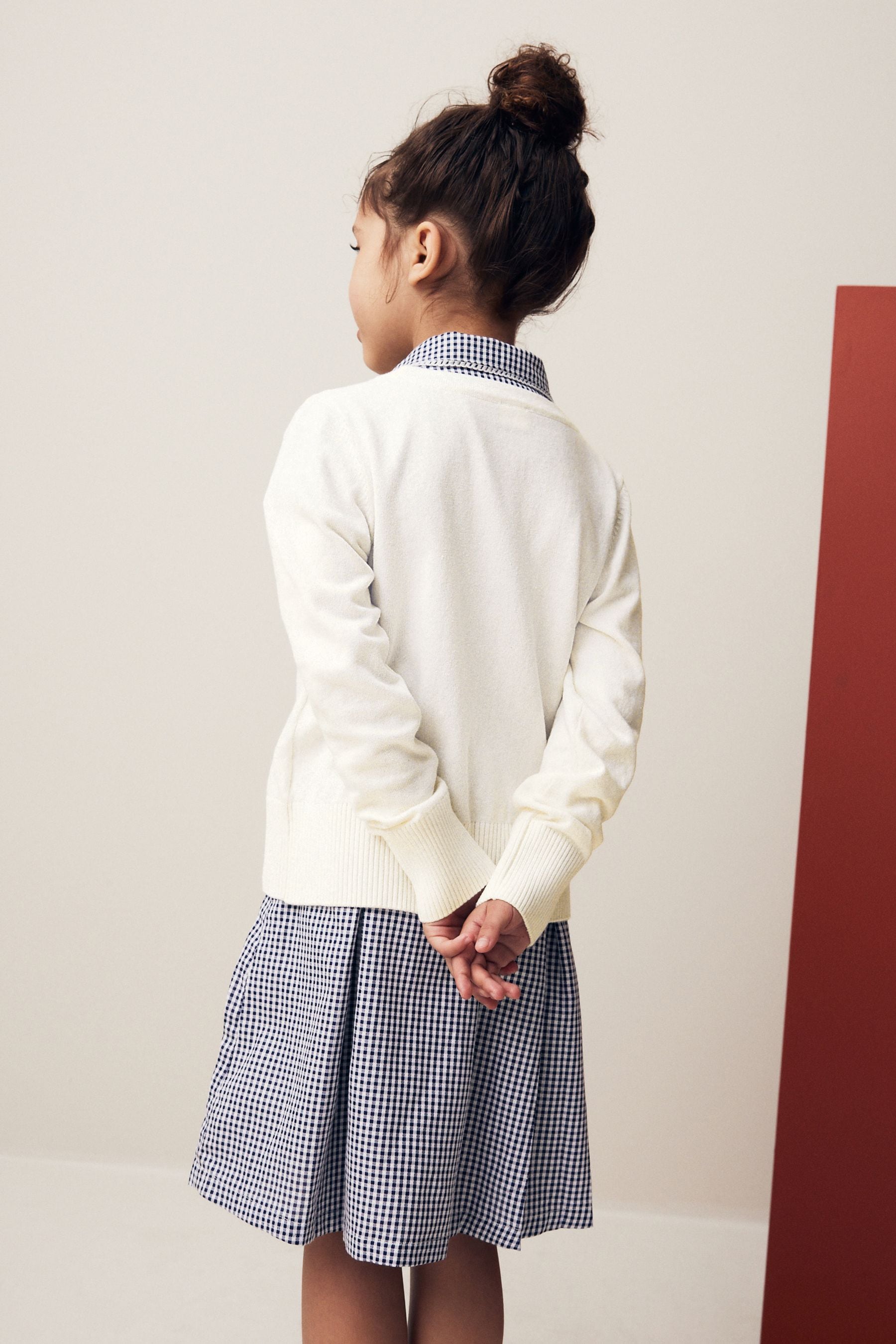 Cream Cotton Rich School V-Neck Cardigan (3-16yrs)