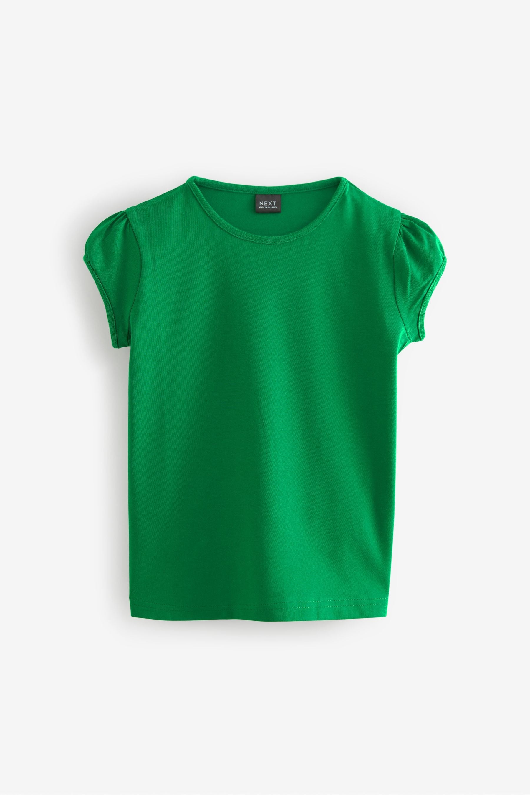 Green 100% Cotton Puff Sleeve T-Shirts 2 Pack (3-16yrs)