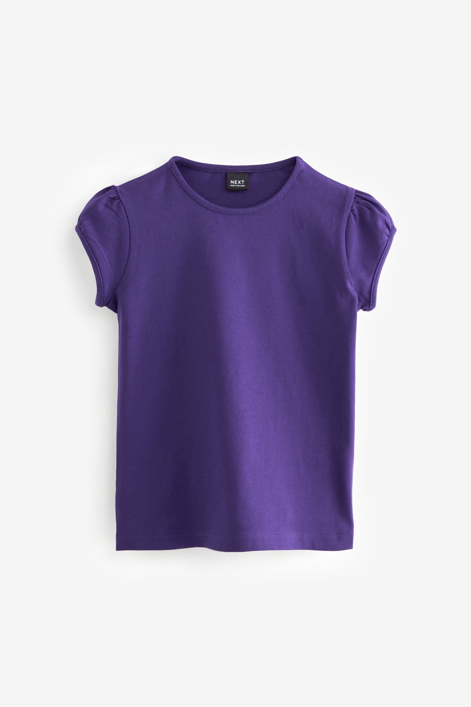 Purple 100% Cotton Puff Sleeve T-Shirts 2 Pack (3-16yrs)