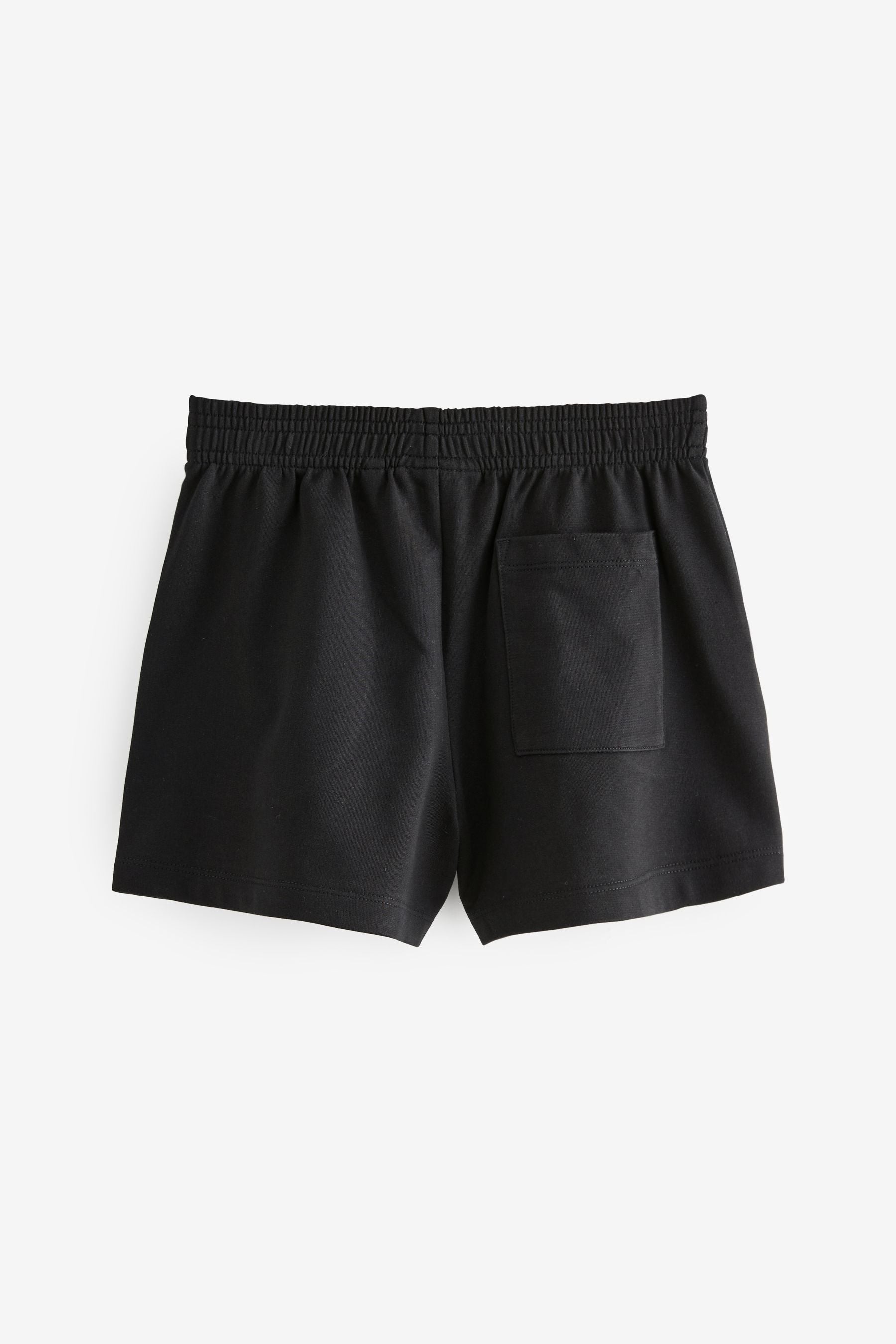 Black 100% Cotton Drawstring Sports Shorts (3-16yrs)