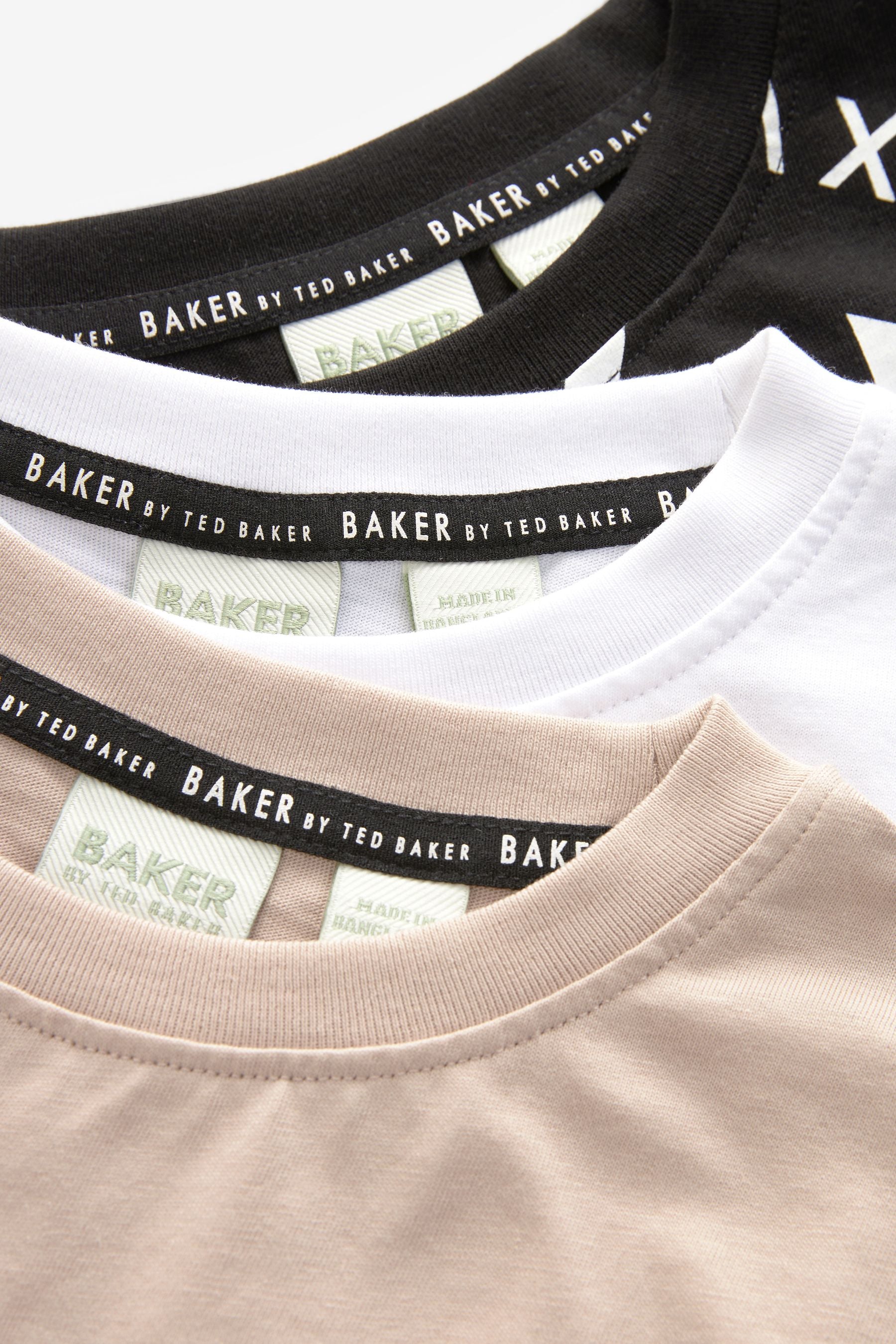 Baker by Ted Baker 100% Cotton Graphic T-Shirts 3 Pack