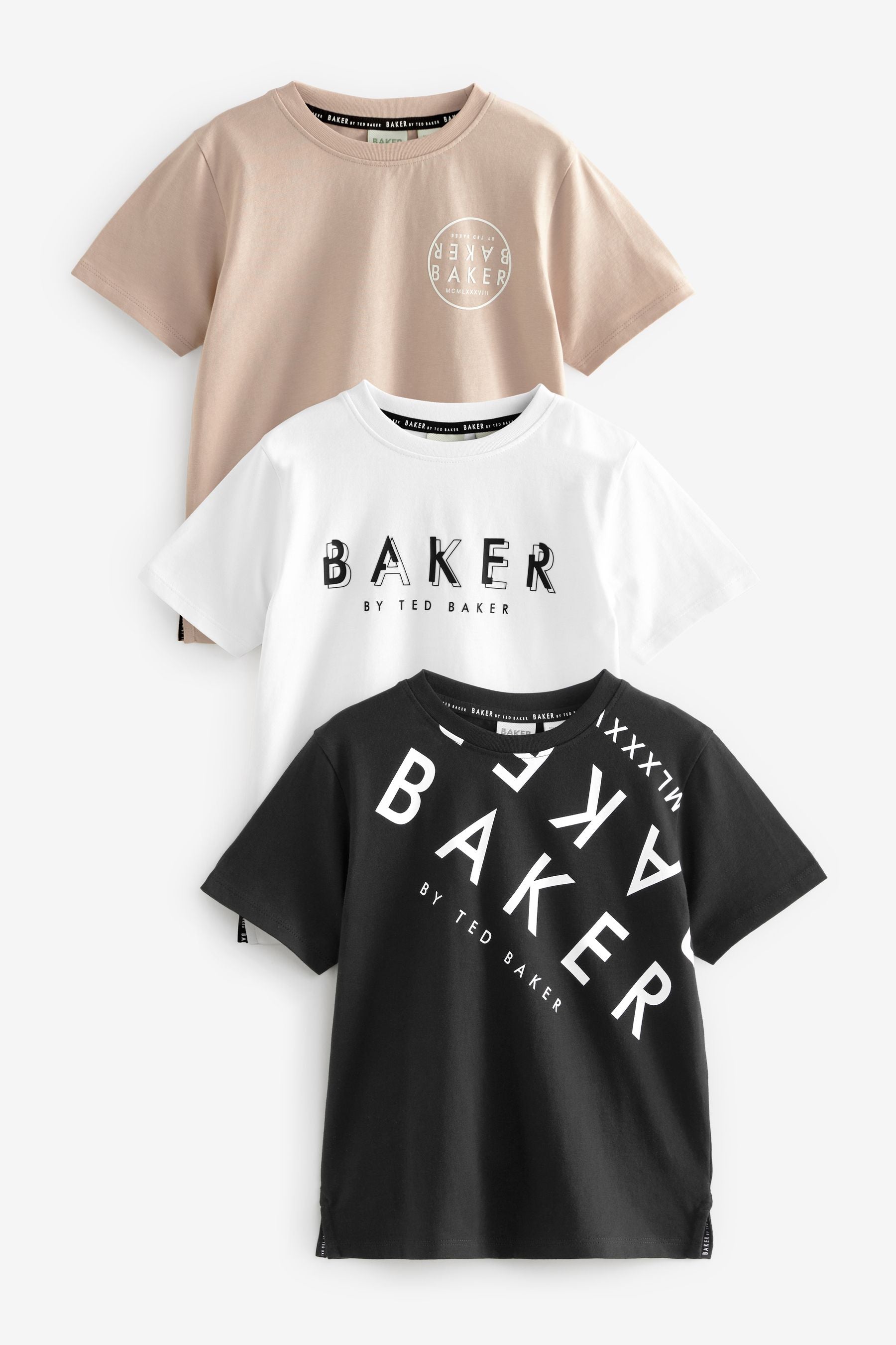 Black/White/Nude Baker by Ted Baker Graphic T-Shirts 3 Pack