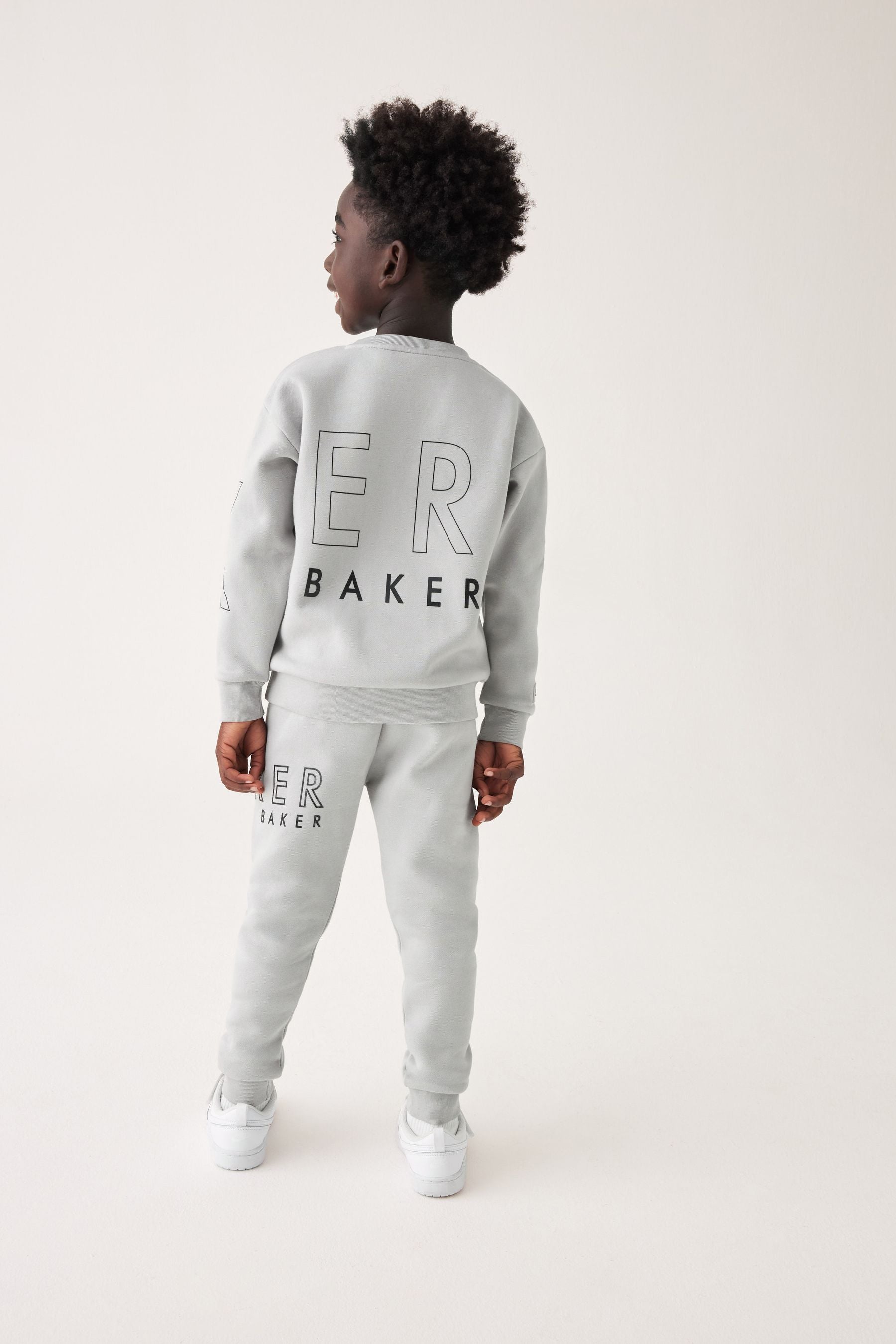 Grey Baker by Ted Baker Letter Sweatshirt and Joggers Set