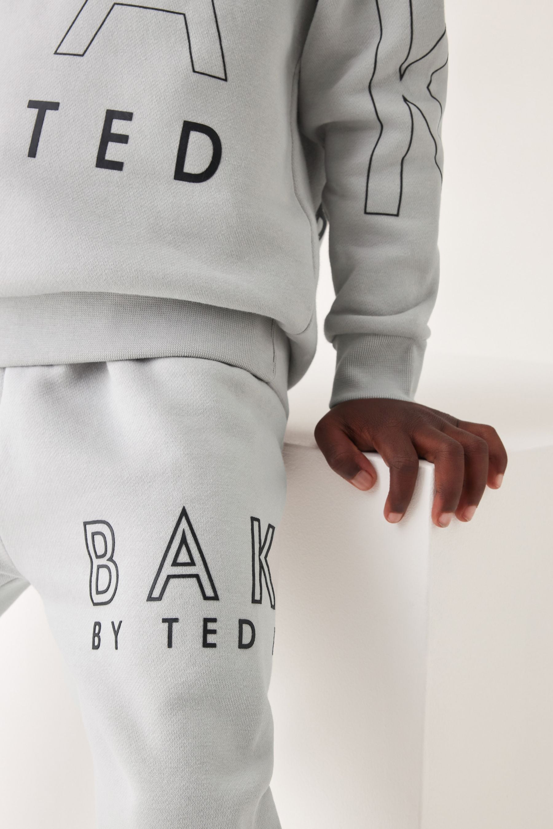 Grey Baker by Ted Baker Letter Sweatshirt and Joggers Set